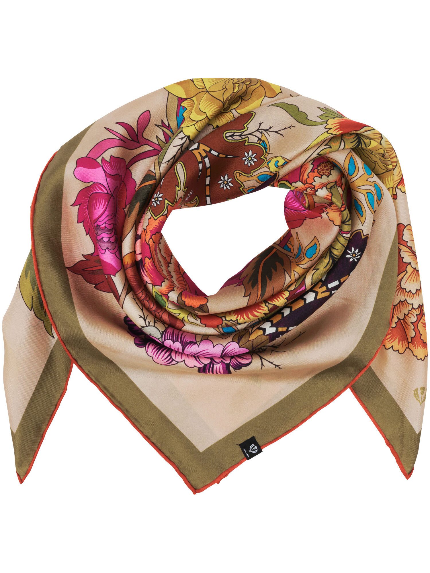 Fraas Modetuch Seidentuch mit nostalgischem Blumen-Print
