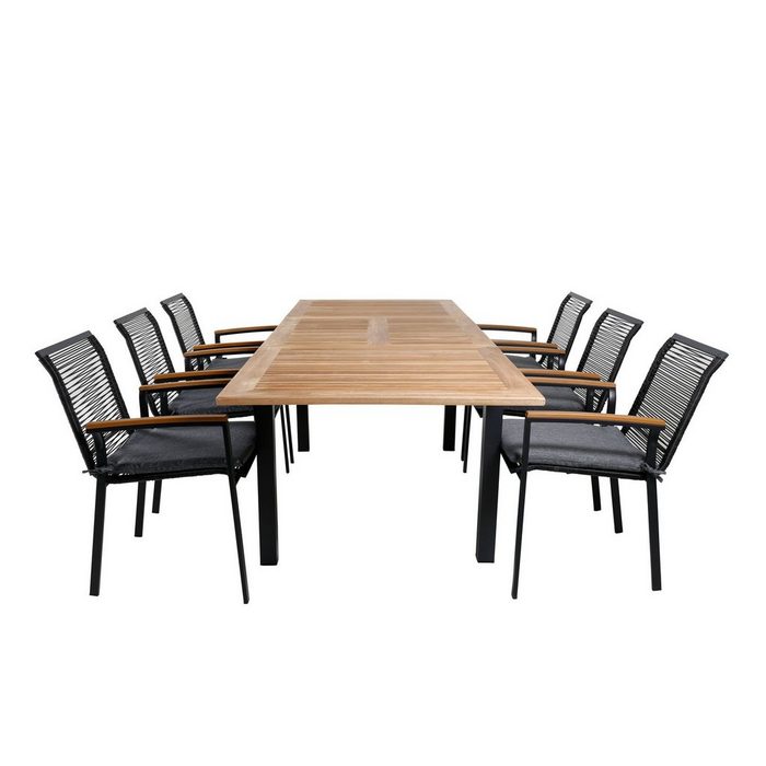 ebuy24 Garten-Essgruppe Panama Gartenset Tisch 90x152/210cm und 6 Stühle D