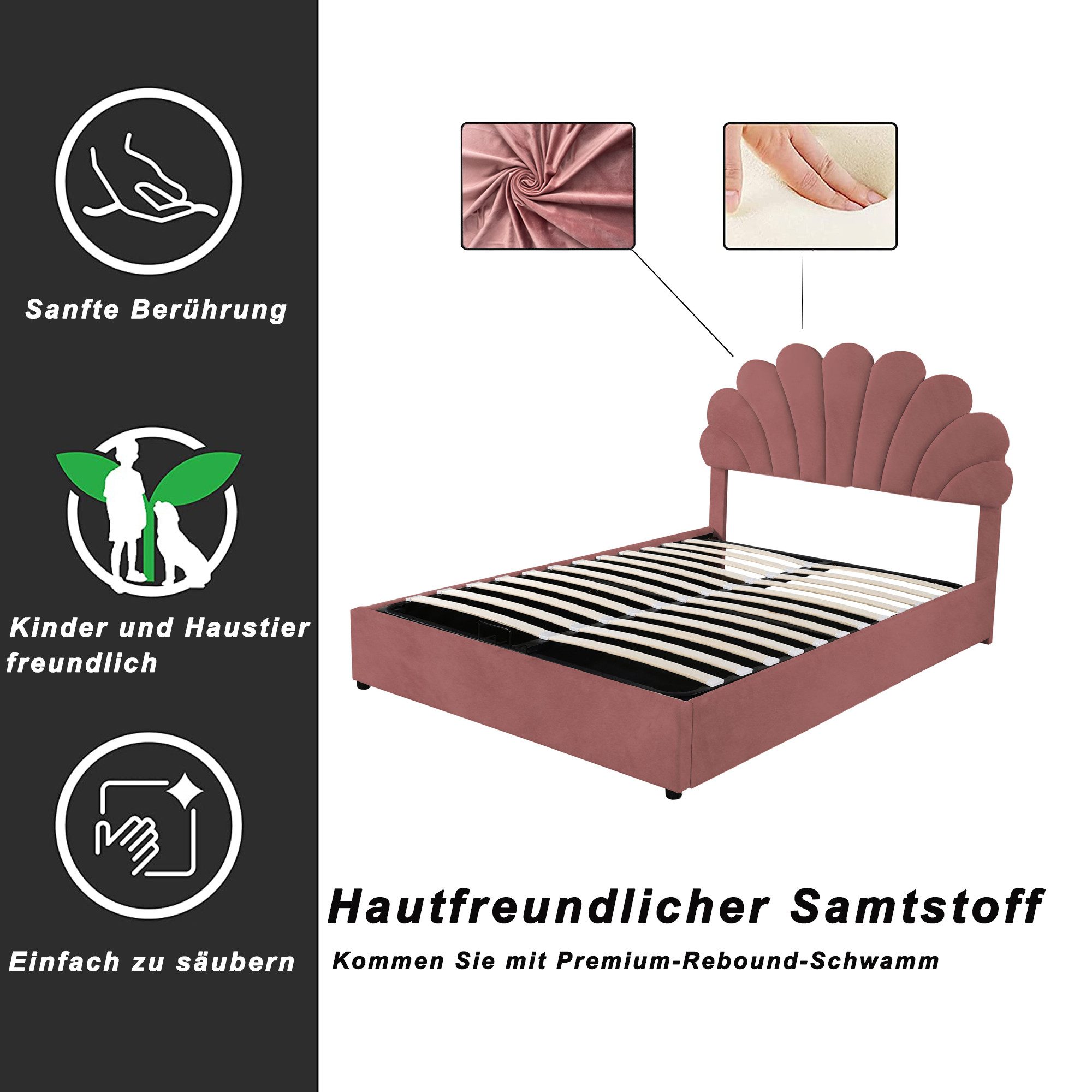 STILVORA Kinderbett 140x200 Kinderbett mit Bettkasten&Lattenrost,Jugendbett günstig online kaufen
