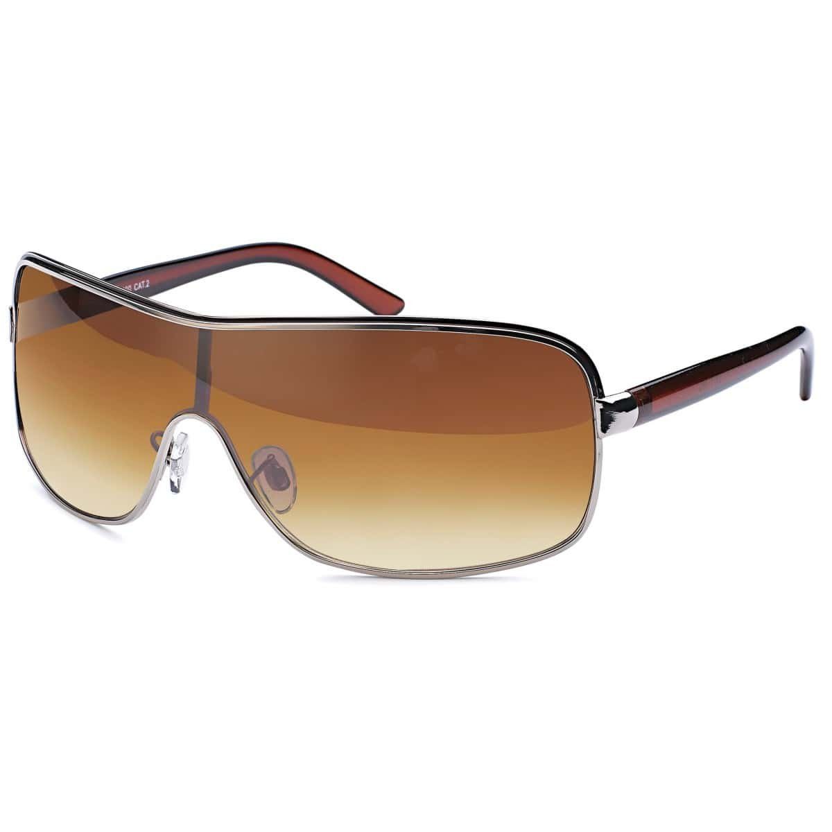 Monoscheibensonnenbrille Damen Herren Design Sonnenbrille mit Kontrastlinie