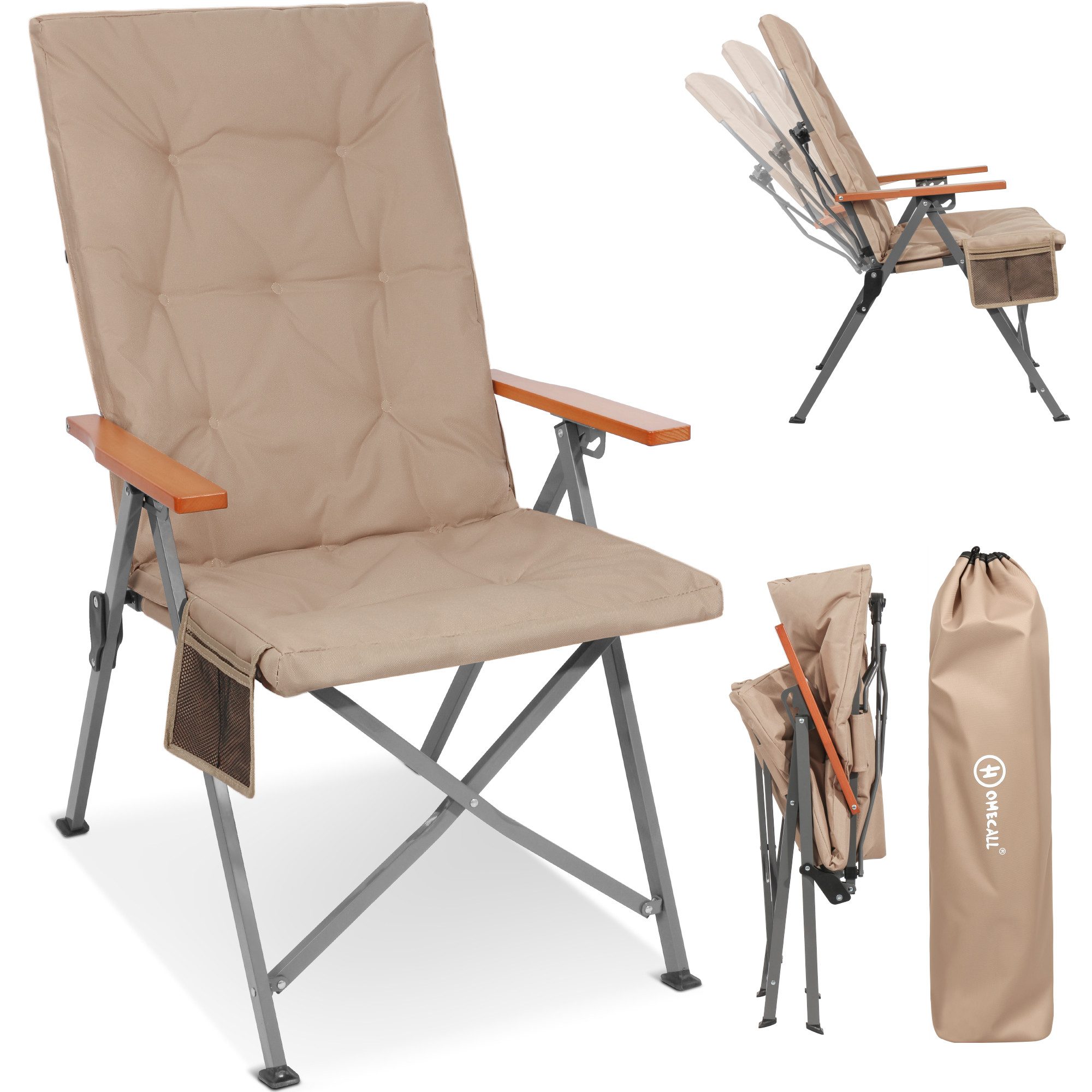 HOMECALL Campingstuhl Faltbar Hochlehner Luxus Klappstuhl günstig online kaufen
