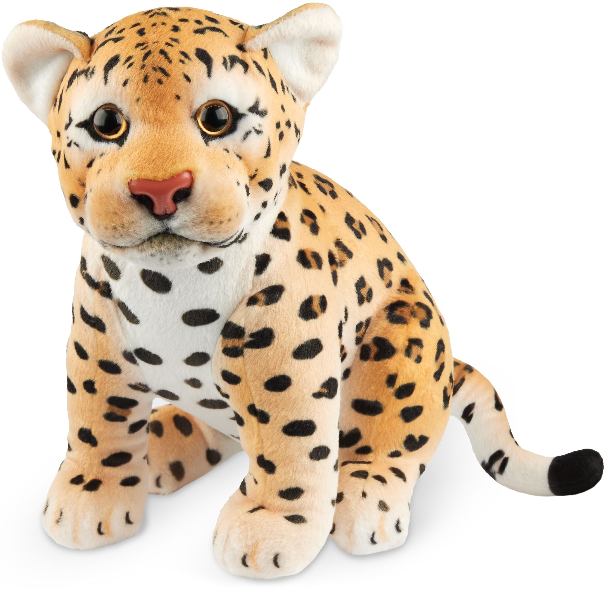 BRUBAKER Kuscheltier Leopard - 30 cm Stofftier - Baby Plüschtier (1-St., Raubkatze Sitzend), Kinder Plüsch Spielzeug