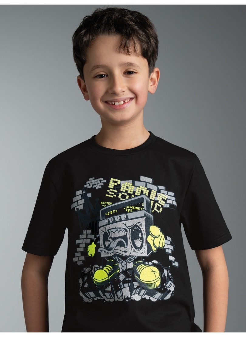 Trigema T-Shirt TRIGEMA T Shirt mit Printmotiv "Music-Box" (1-tlg)