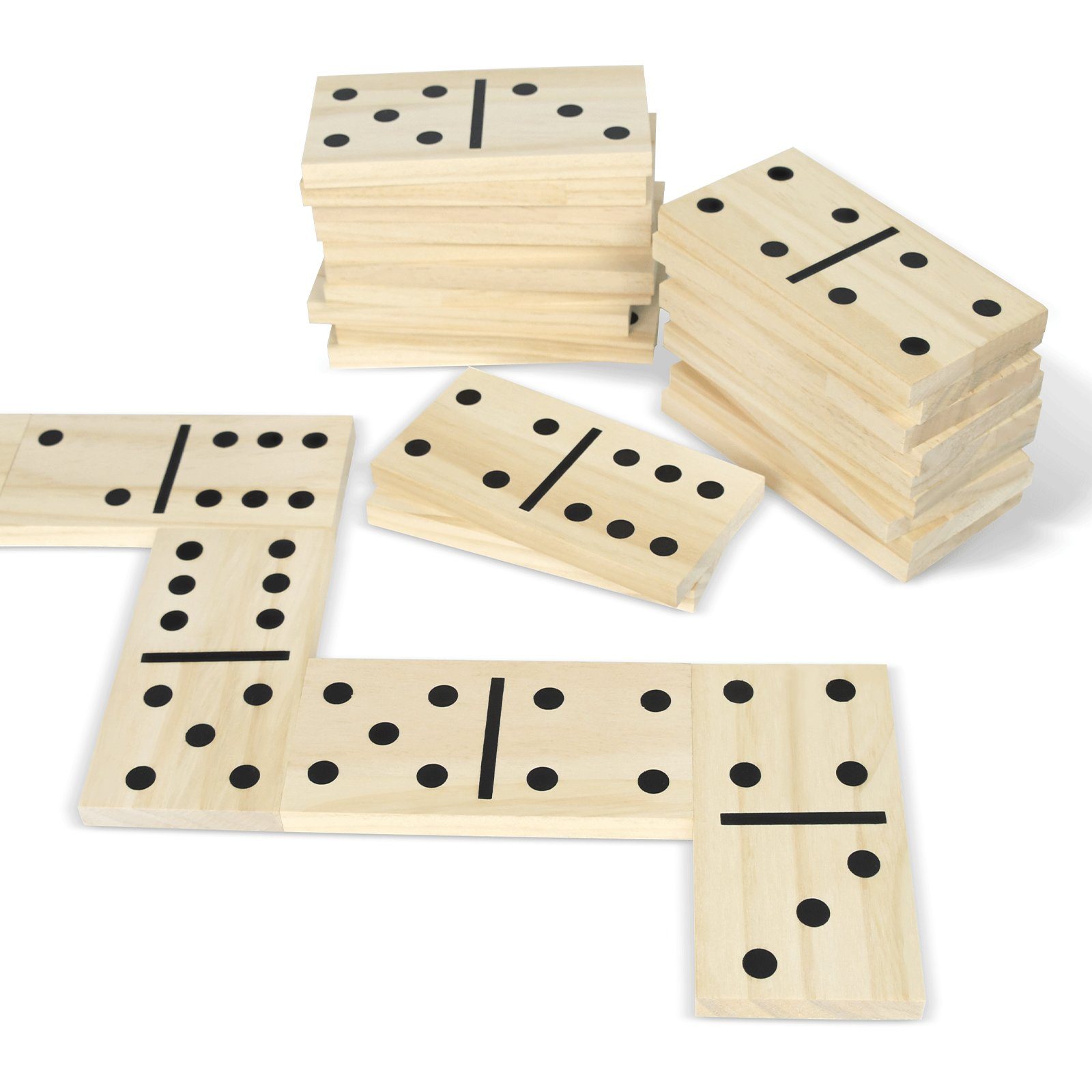 Dominospiel in Holzbox mit 28 Steinen 