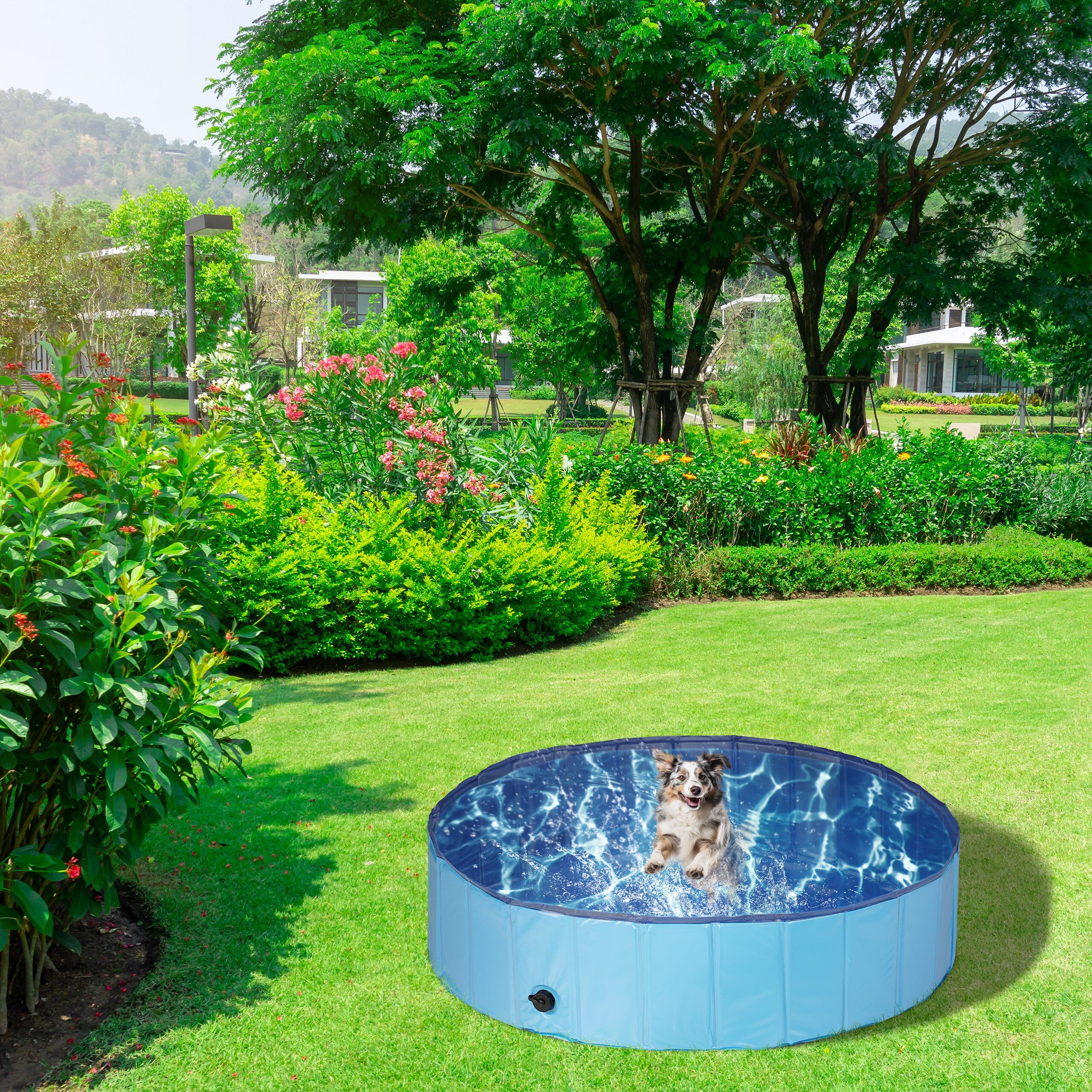 relaxdays Hundepool Blauer Hundepool, (1-tlg), L