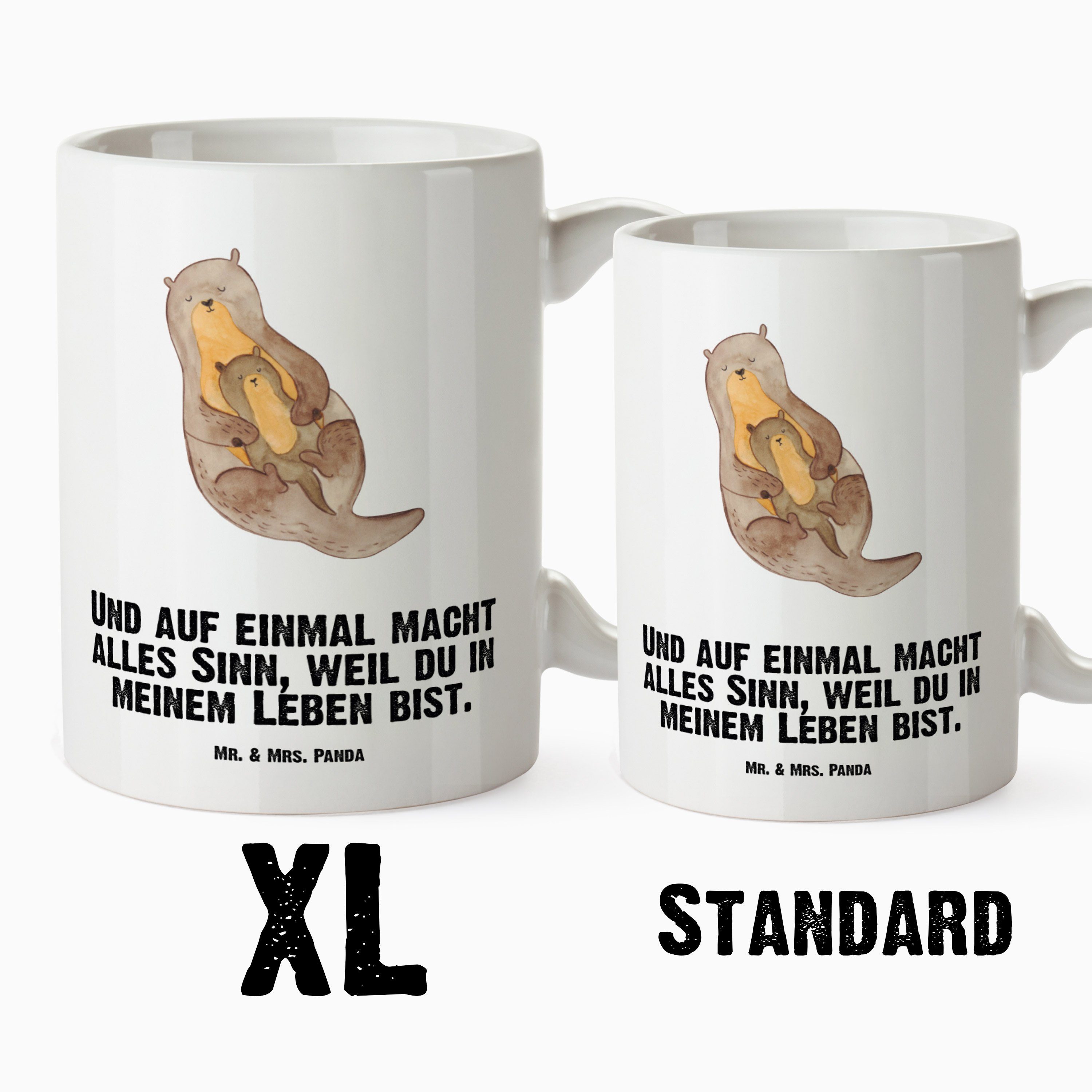 Weiß Geschenk, Keramik - mit Mr. & Jumbo Panda Otter Otter Seeotter Otter, Tasse Tasse Kind - See Tas, XL Mrs.