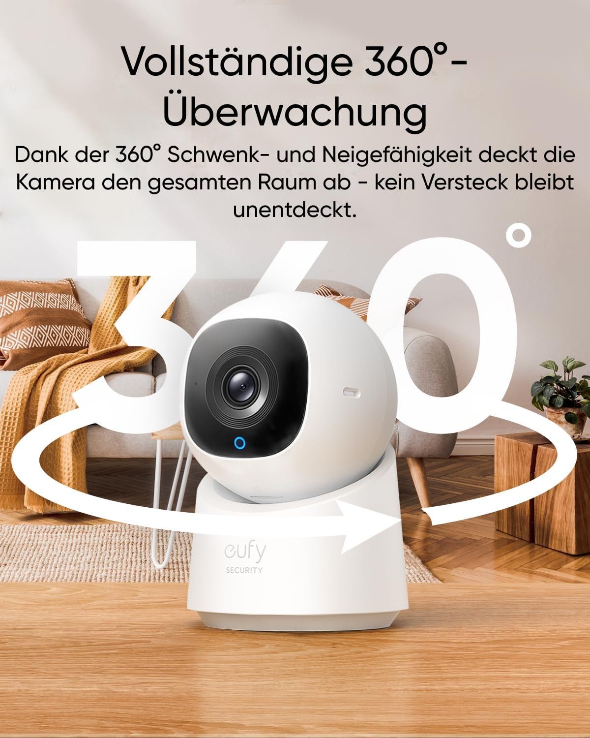 eufy Security Überwachungskamera 1080p Überwachungskamera Innen, WLAN, Schwenkbar (Innenbereich, 1-tlg., AI Tracking)