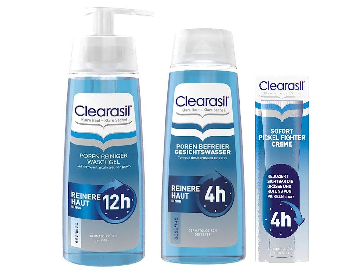 Gesichtreinigungs-Set Clearasil Waschgel 200 ml + Gesichtswasser 200 ml + Pickel Creme 15 ml