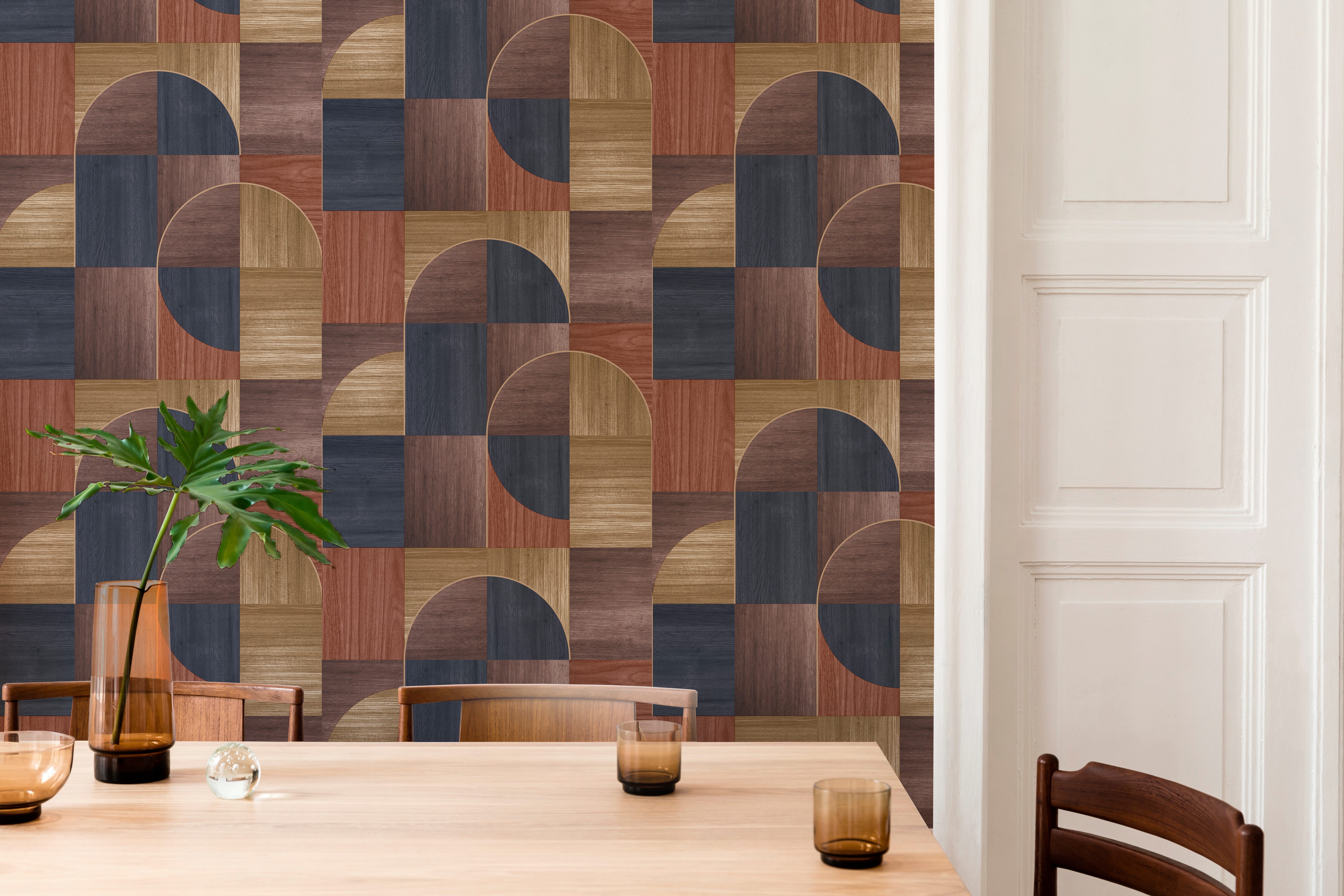 Easy Decor Vliestapete Geo Holz, geprägt, Holz, (1 St), 10mx52cm (ca. 5m2)