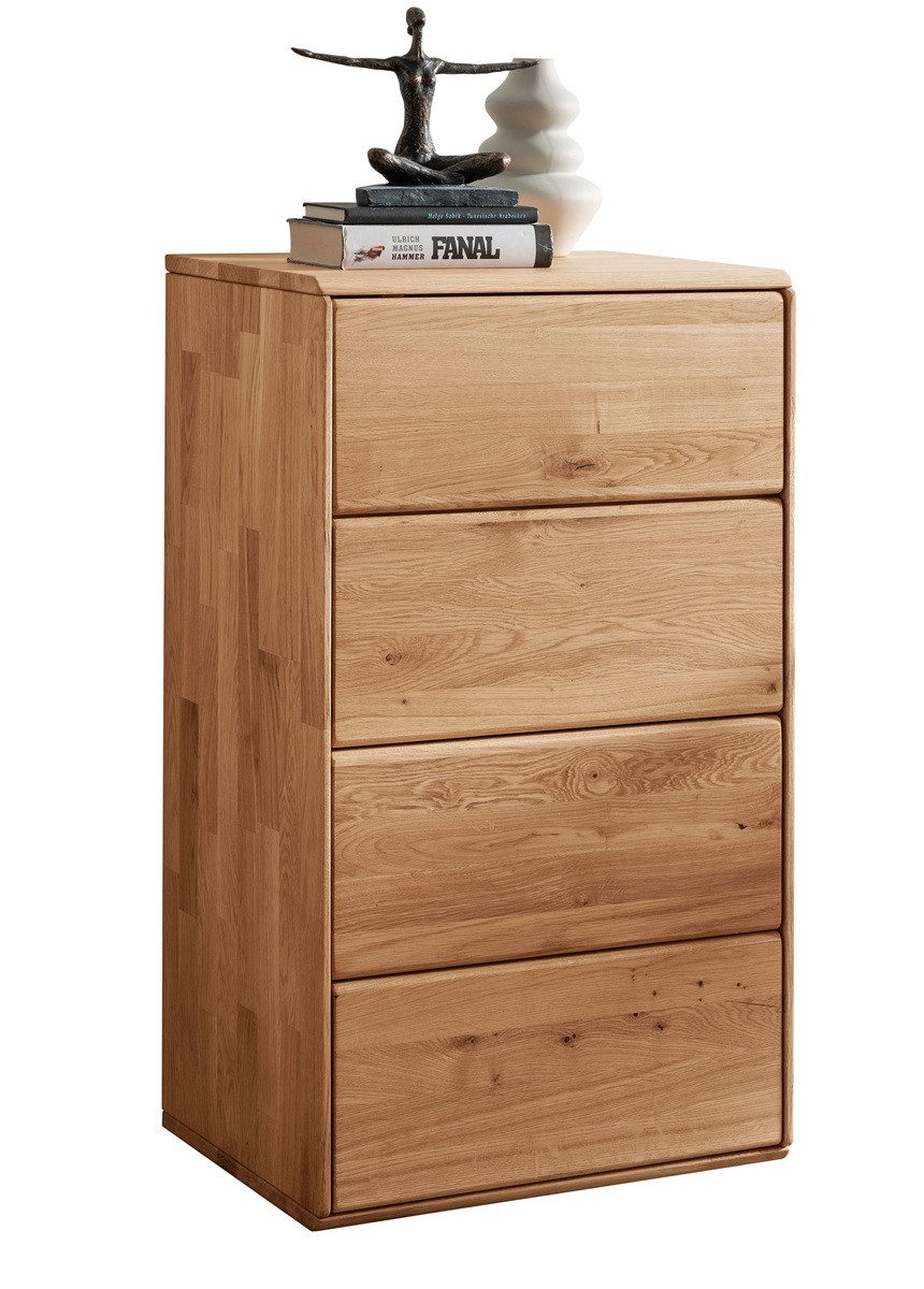Main Möbel Kommode 51x91cm "Messina" Wildeiche massiv 4SK