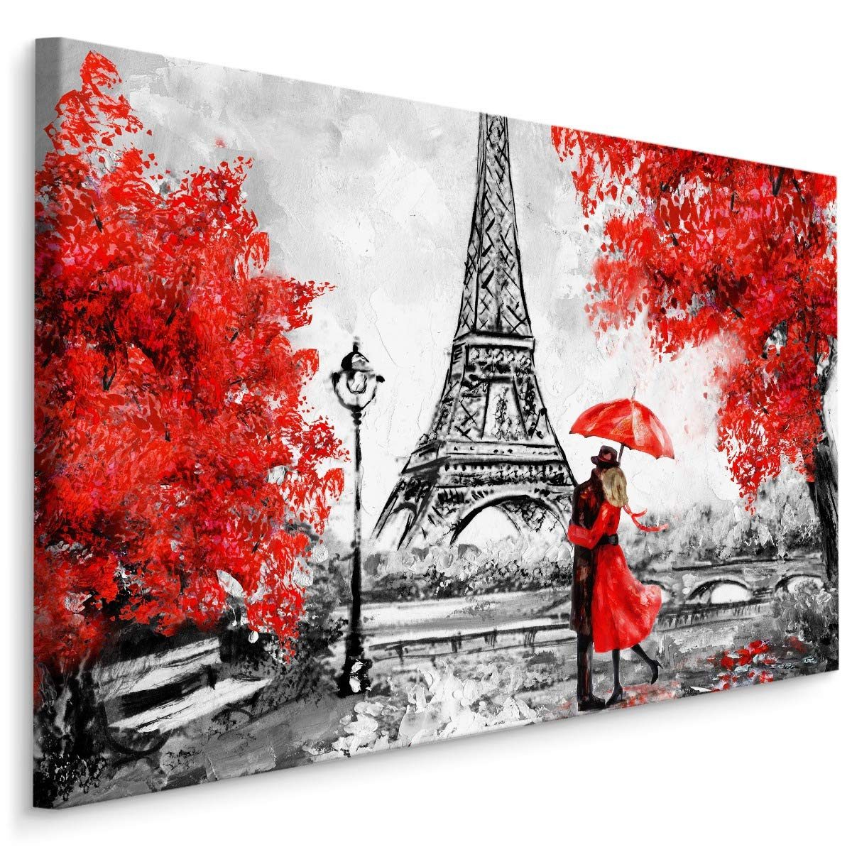 Muralo Leinwandbild Architektur – Leinwandbild Wandbild Kunstdruck Wohnzimmer, Gebäude (1 St), Paris – Stadt – Frankreich, 70 x 50 cm, aufhängefertig