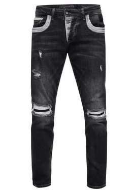 Rusty Neal Straight-Jeans YOKOTE mit farblich abgesetzten Details