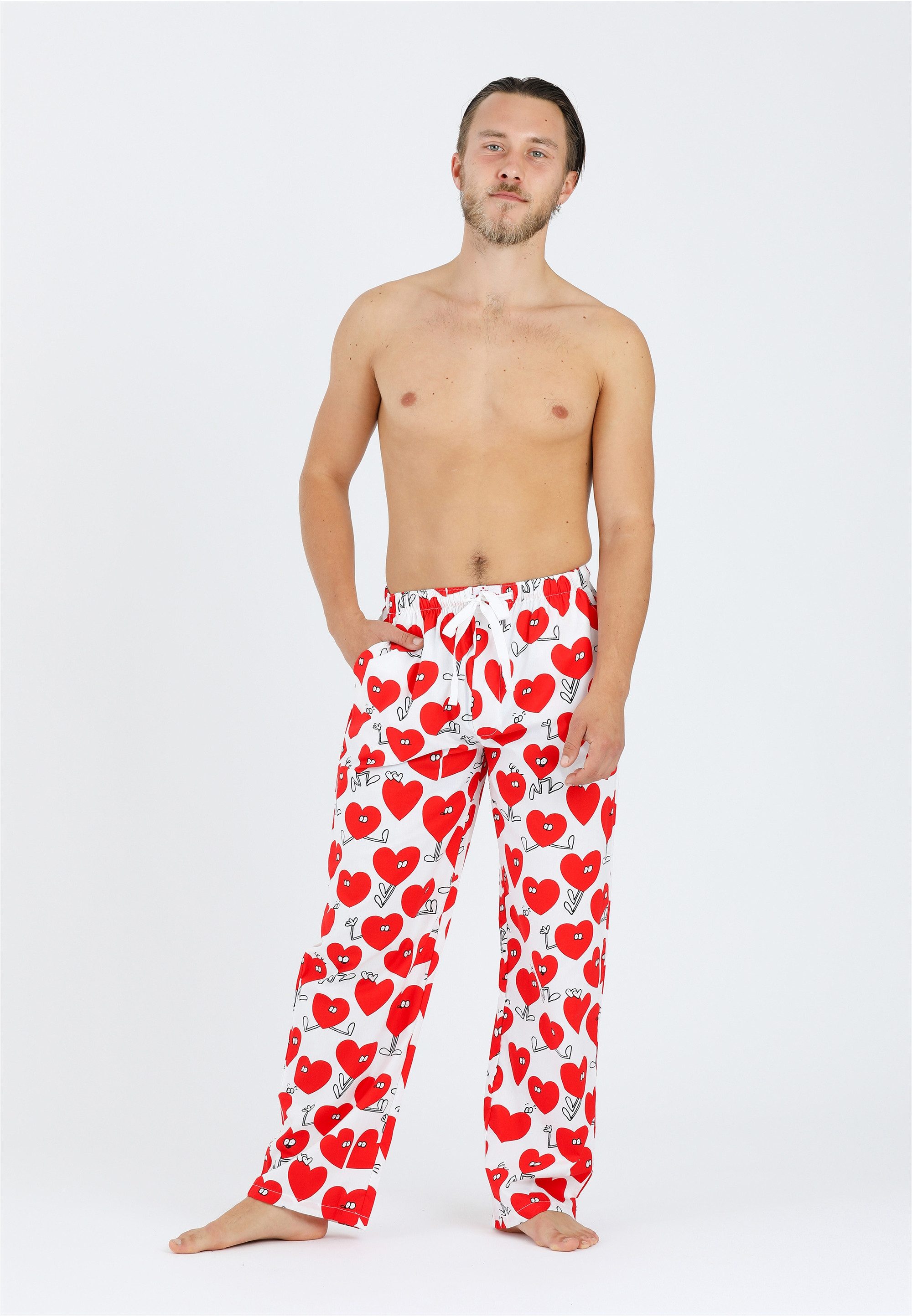 Lousy Livin Stoffhose Pants Valentines mit Herz Print