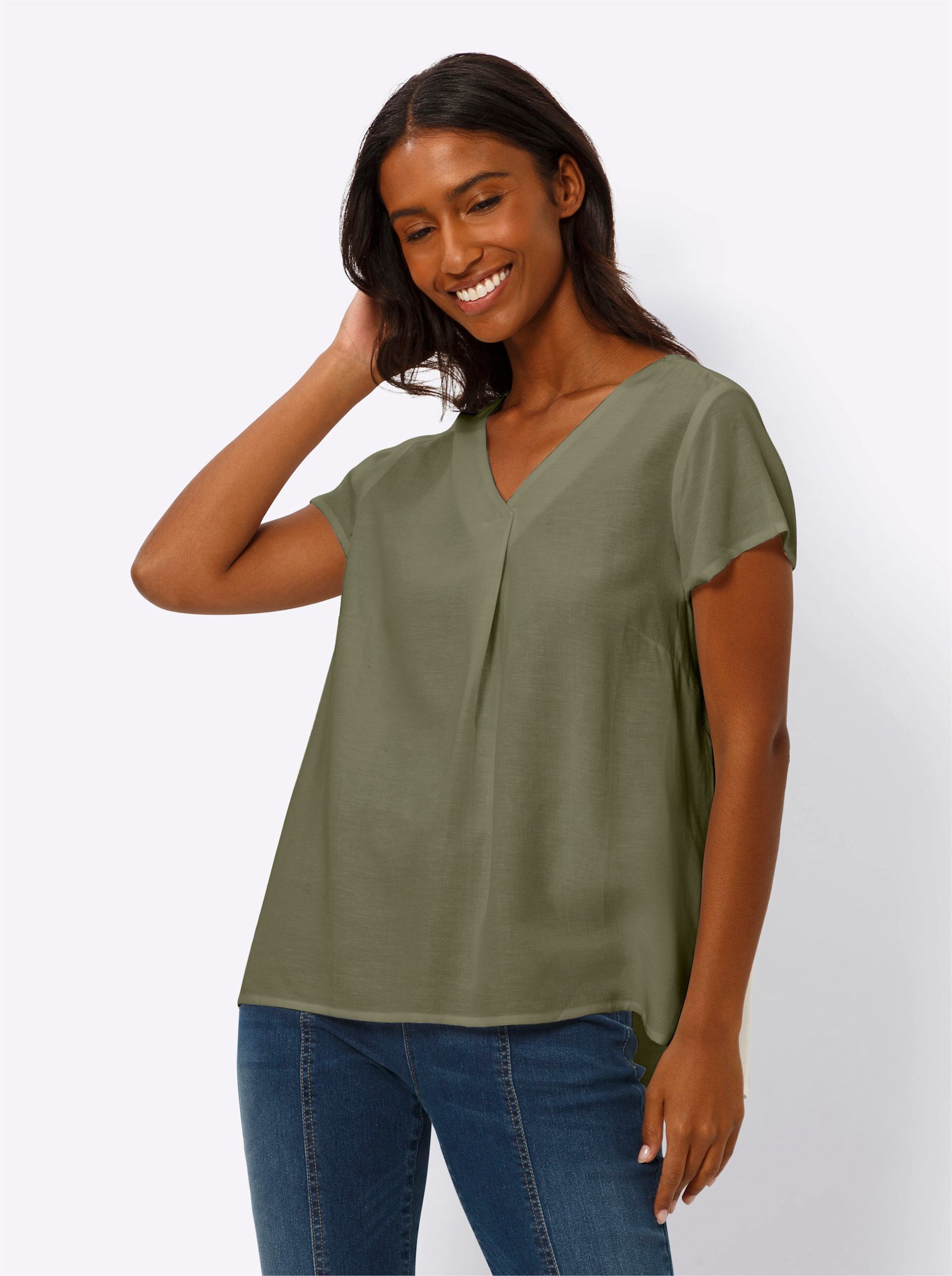 heine Klassische Bluse Kurzarm-Bluse günstig online kaufen