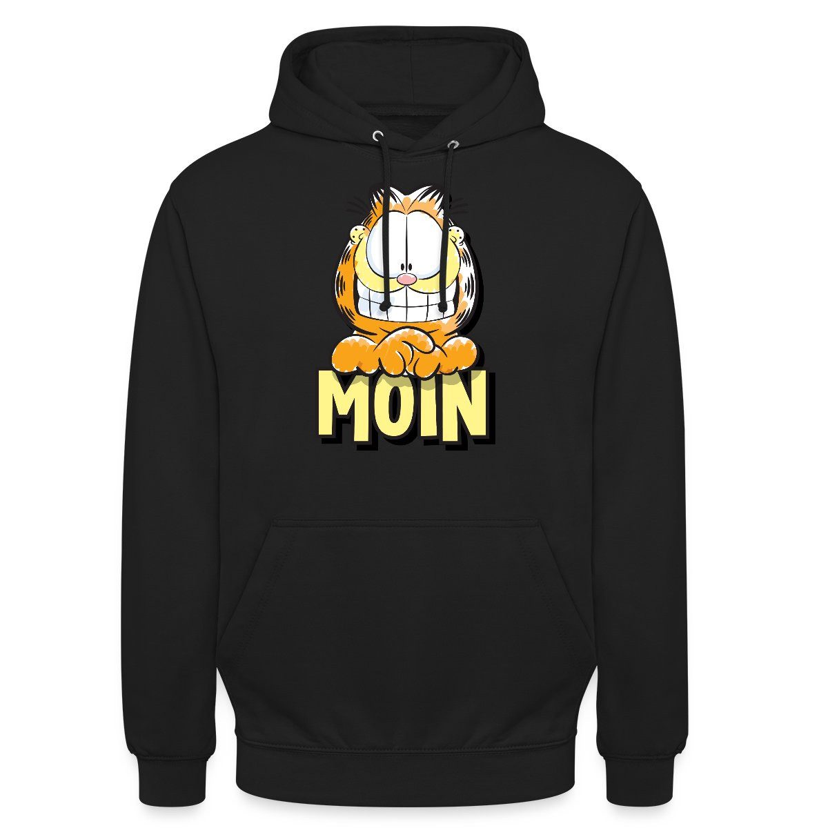 Spreadshirt Hoodie Garfield Moin Nordsee Ostsee Geschenk Unisex Hoodie (1-tlg) Unisex-Schnitt: Sitzt bei Männern körpernah, bei Frauen weit