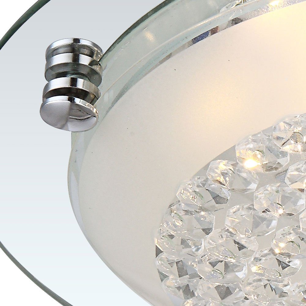 LED fest Deckenleuchte Glas LED Kristalllampe verbaut, LED-Leuchtmittel Schlafzimmerlampe Deckenleuchte, Globo Warmweiß, Deckenlampe