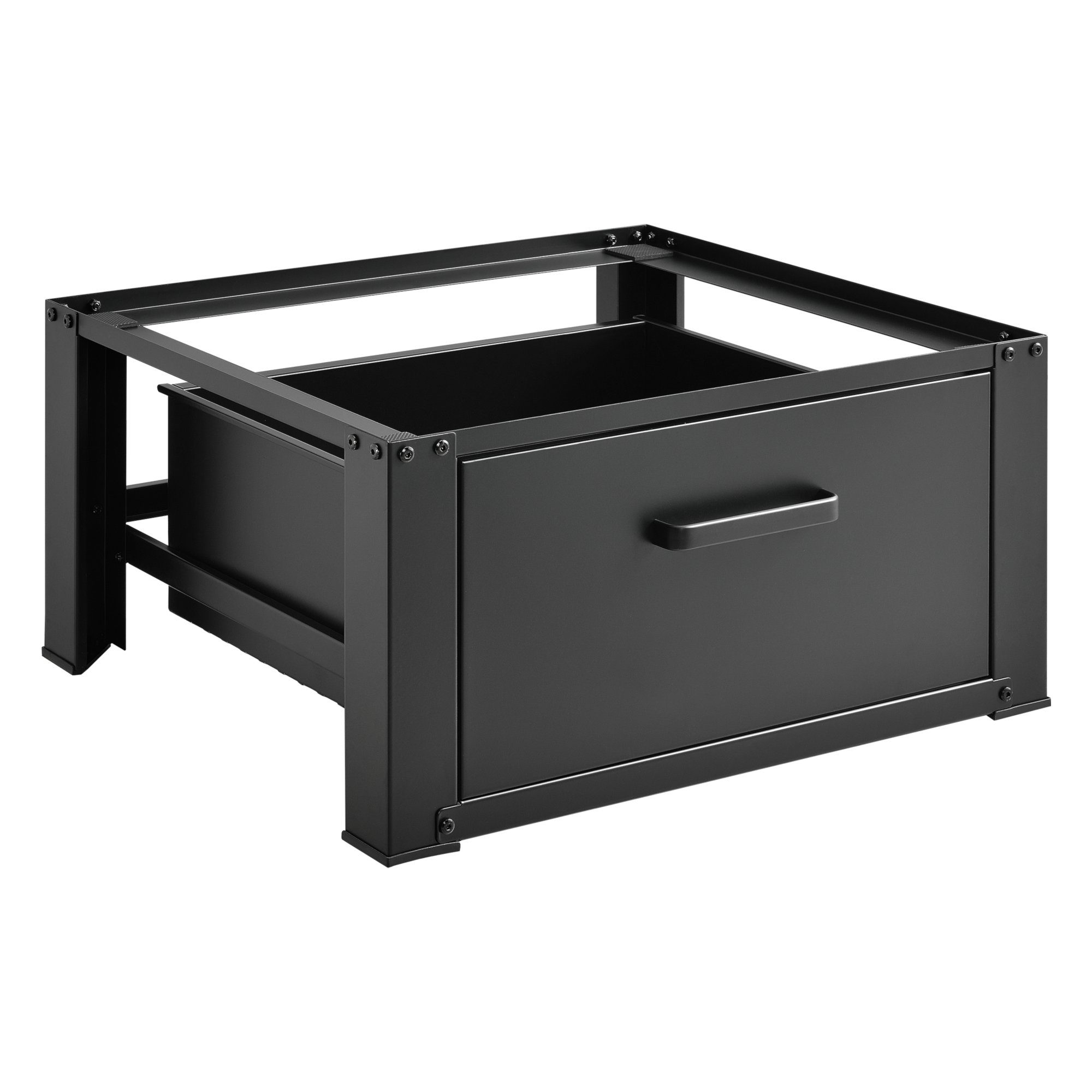 en.casa Waschmaschinenunterschrank »Comfortixx« mit Schwarz 63x54x31cm Schublade