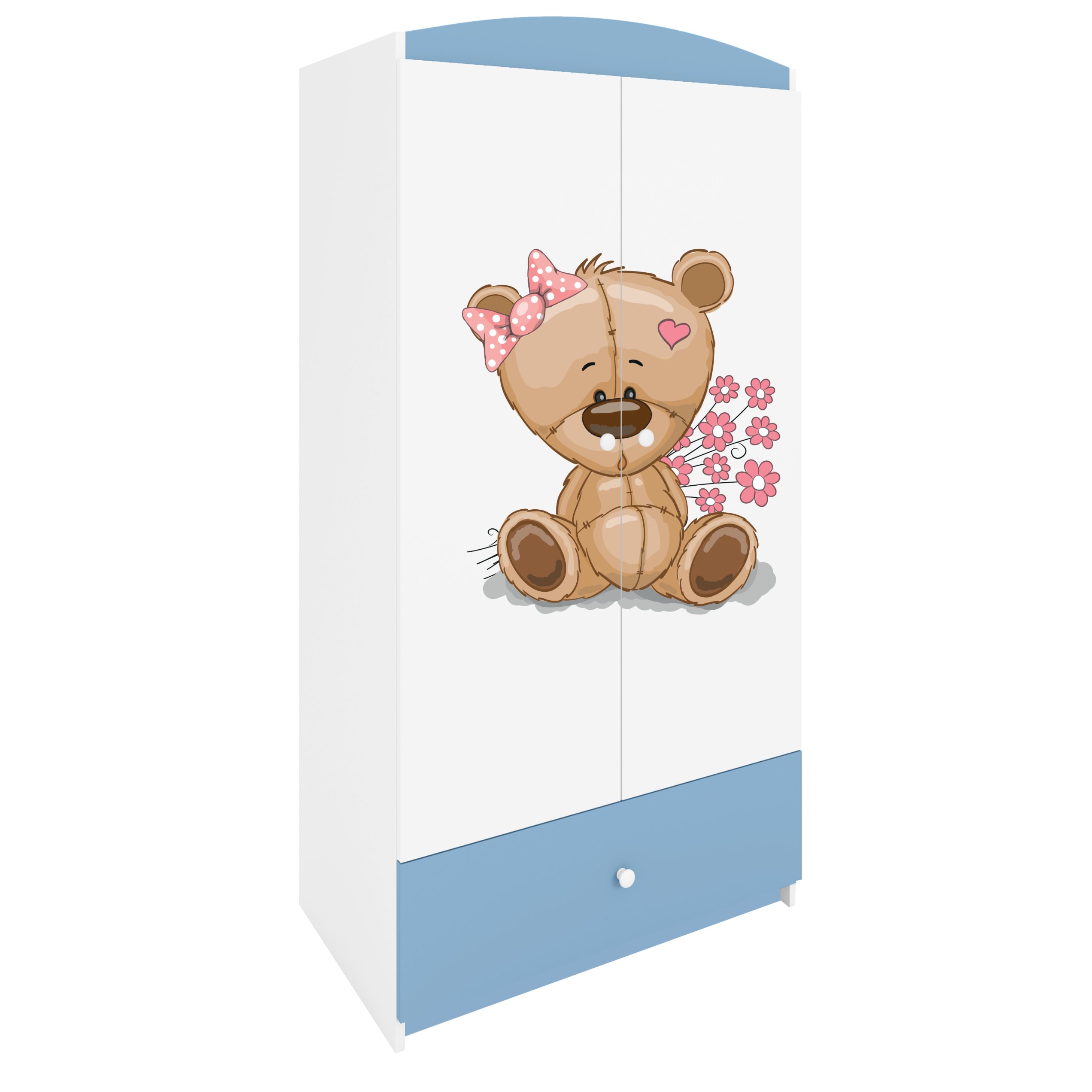 Raumhirsch Furniture Kinderkleiderschrank mit liebevollen Motiven - Kleiderschrank für Kinder (Kinderzimmerschrank für Mädchen, Mit Ablagefächern & Kleiderstange) hochwertige Verarbeitung, sanfte Farben, verschiedene Designs