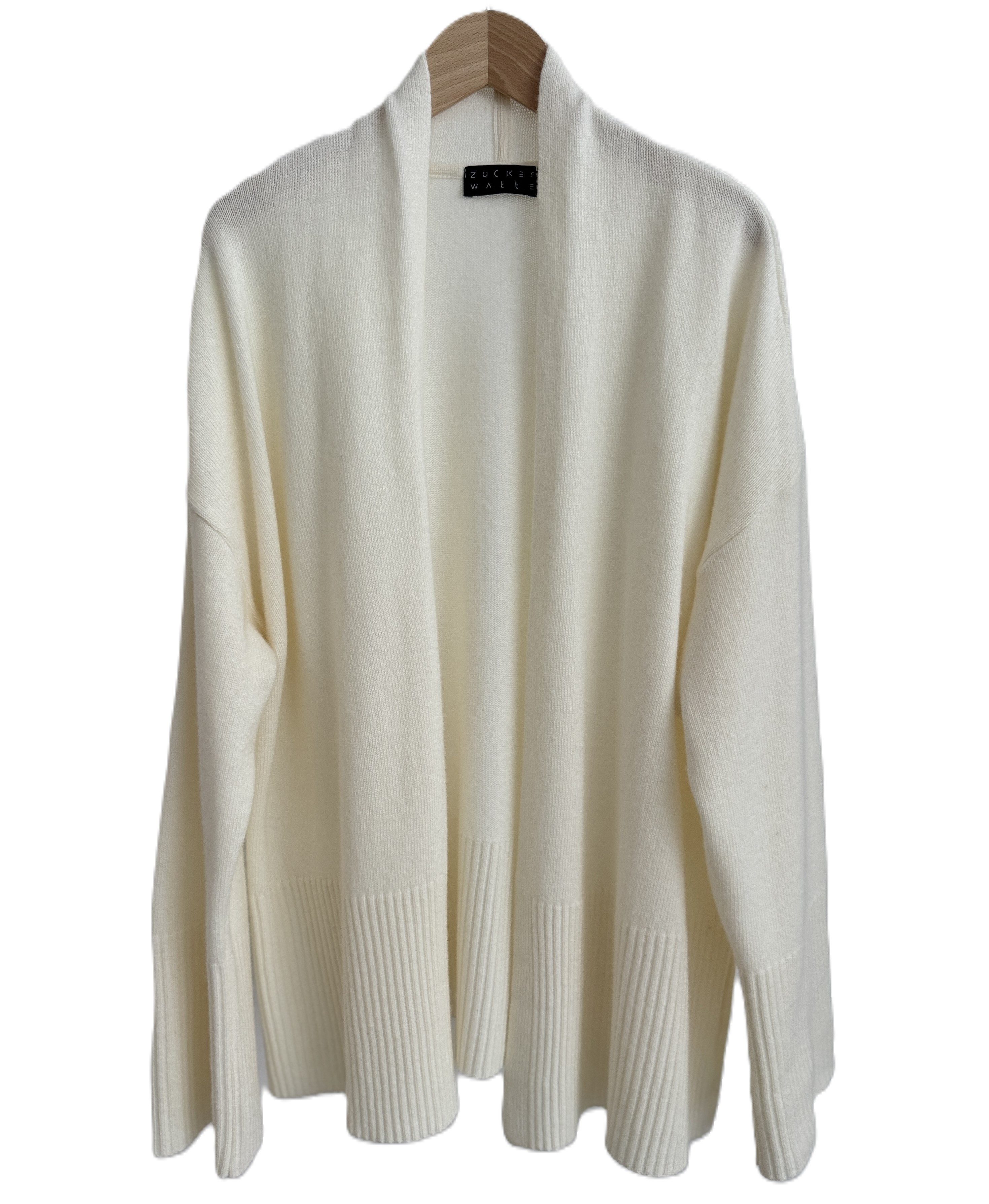 Zuckerwatte Strickjacke Rippstrickdetails, aus weicher Merino günstig online kaufen