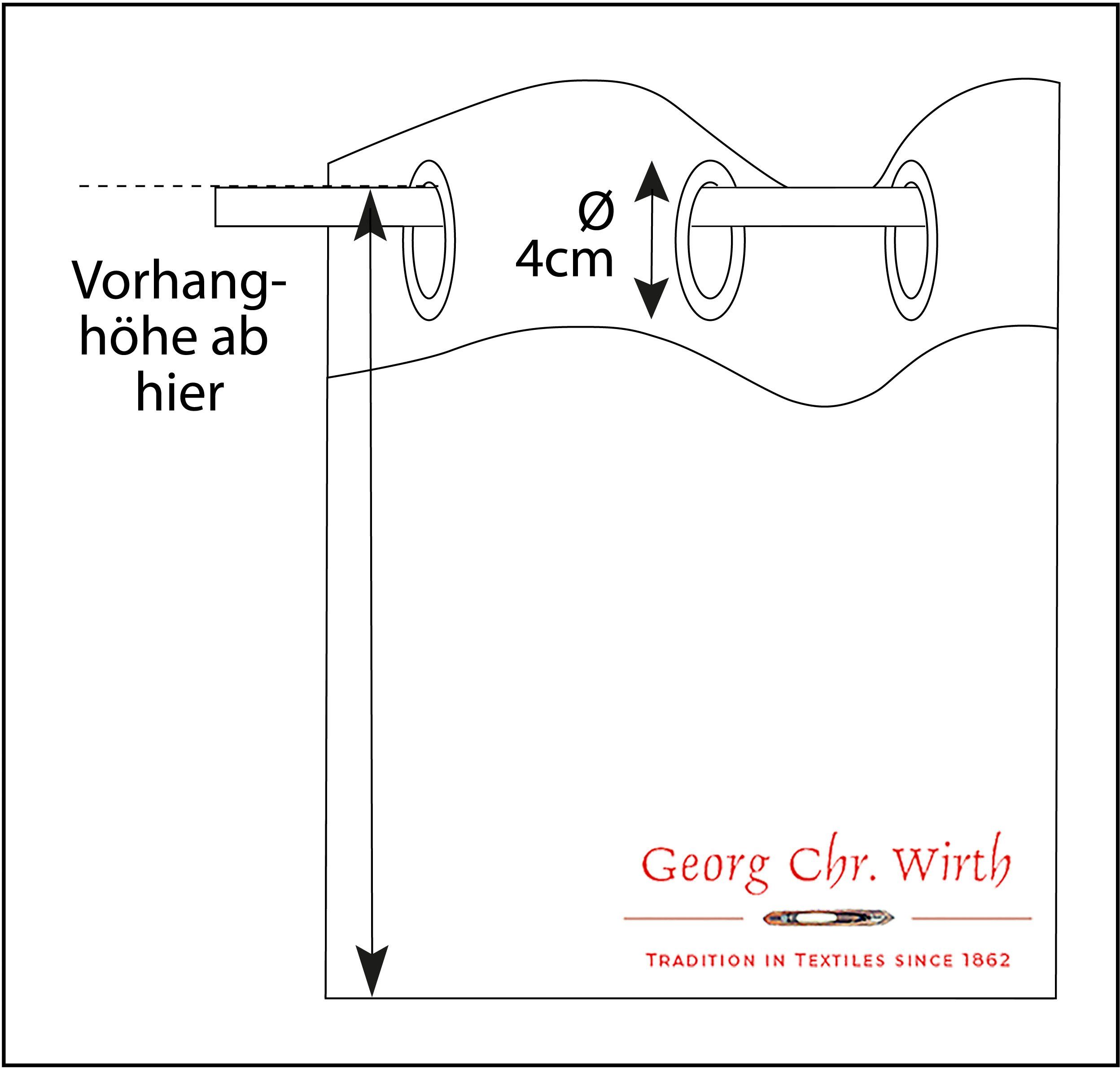 Wirth, St), Niederau, grau blickdicht, Jacquard Ösen Vorhang (1