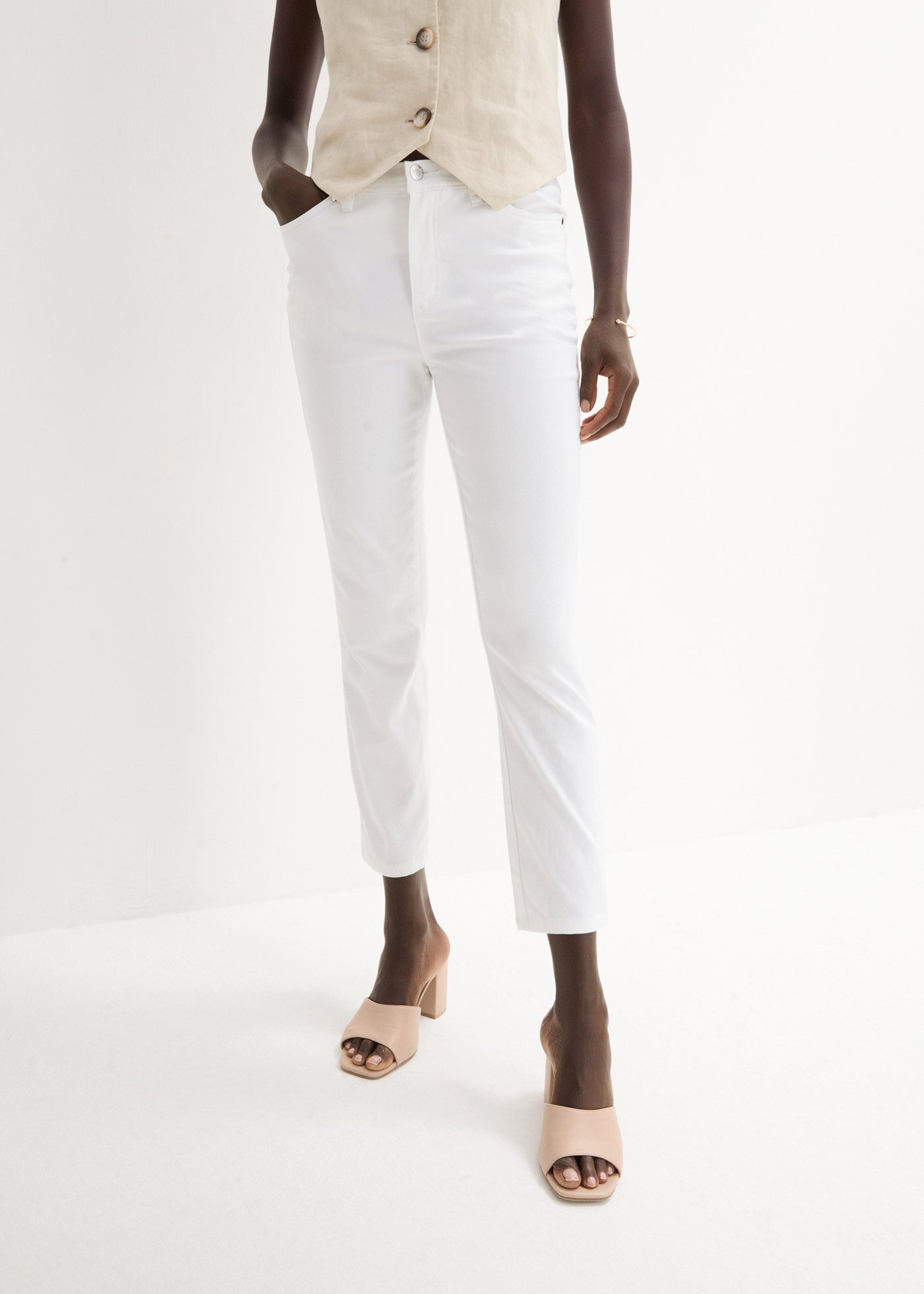 bonprix Stretch-Hose aus Baumwolle, Polyester und Elasthan, Slim Fit Passform, 7/8-Länge