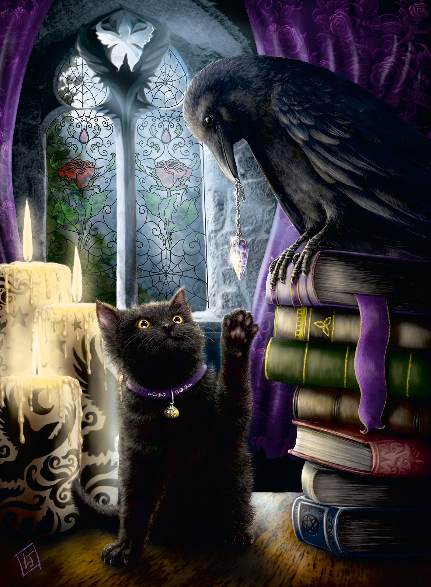 Ravensburger Verlag GmbH Puzzle Ravensburger Puzzle – Rabe und Katze im Turmzimmer - 500 Teile, 500 Puzzleteile