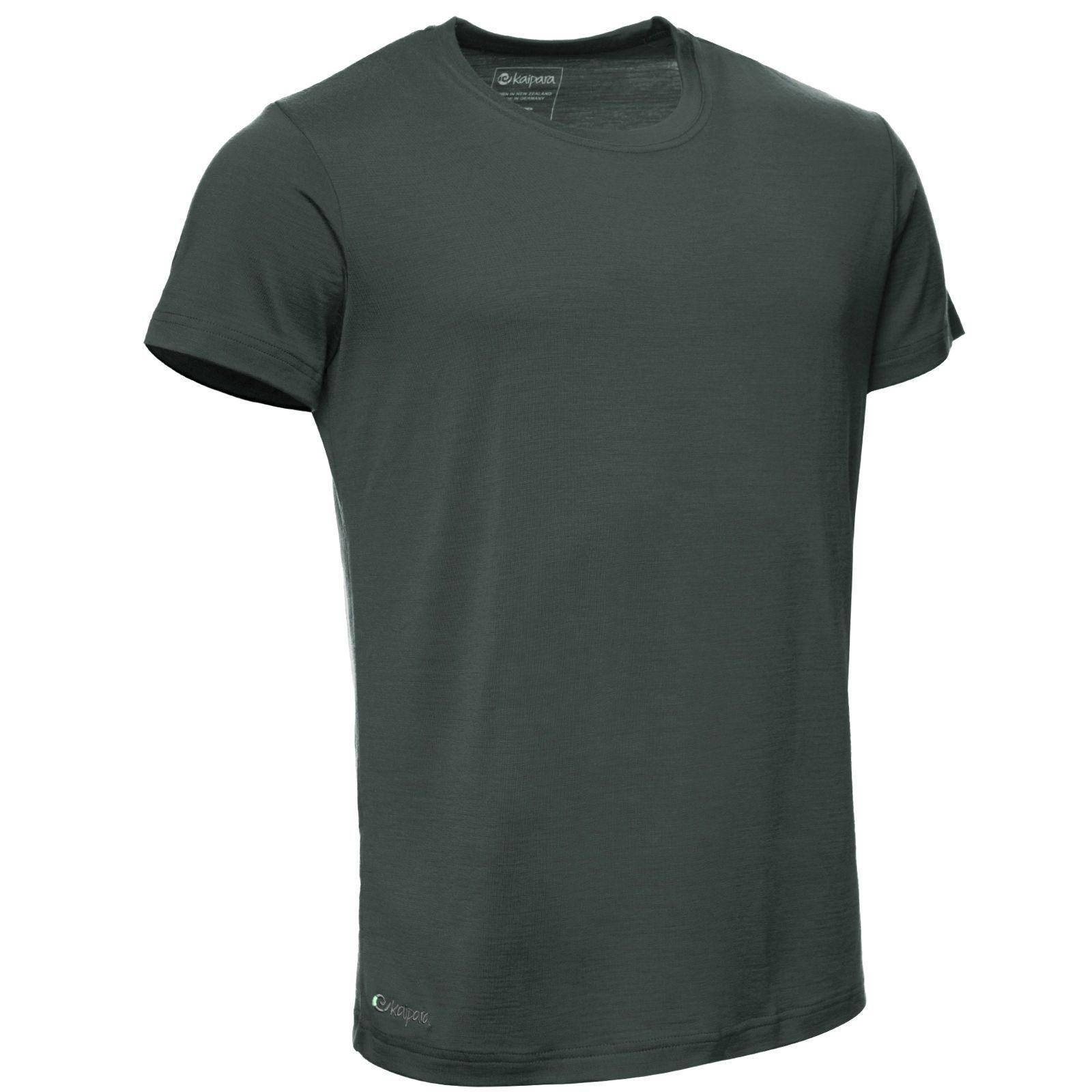 Made aus Kaipara Germany Merino (1-tlg) in Kurzarm Forest 200 Sportswear - Herren Rundhalsshirt Shirt reiner Regularfit Merinowolle Merino