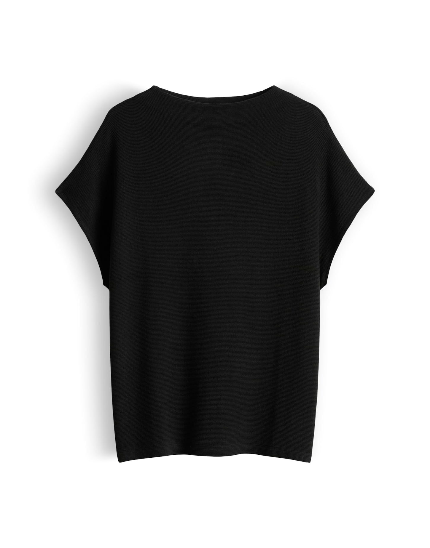 someday Kurzarmshirt Kaleni aus Viskosemix mit feiner Rippstruktur Elastischer Komfort mit modernem Funnel Neck