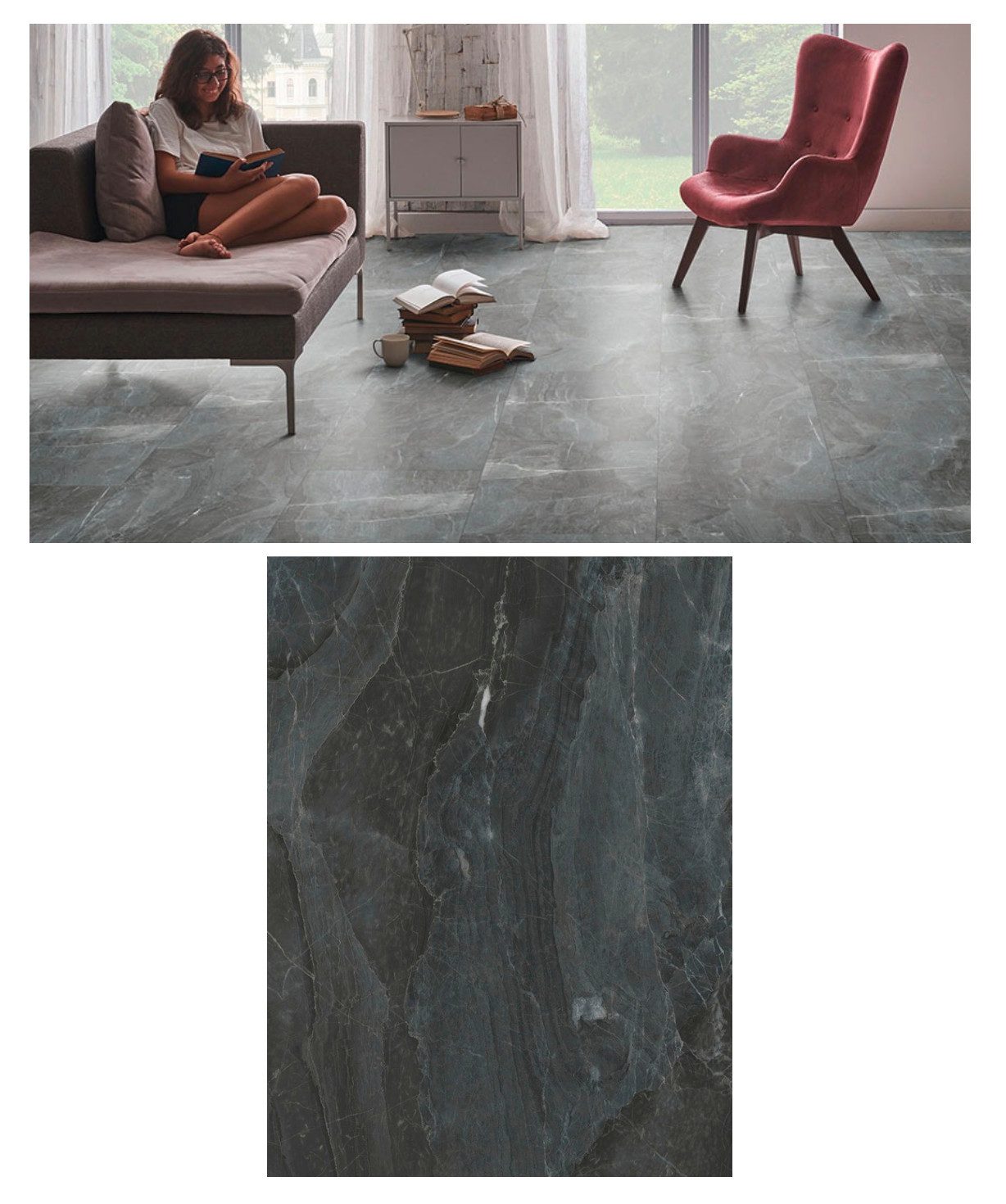 IKHEMalarka Vinylboden 2,341m² Design Vinylboden – Marmor-Optik, Integrierte Trittschalldämmung, Antistatisch & pflegeleicht