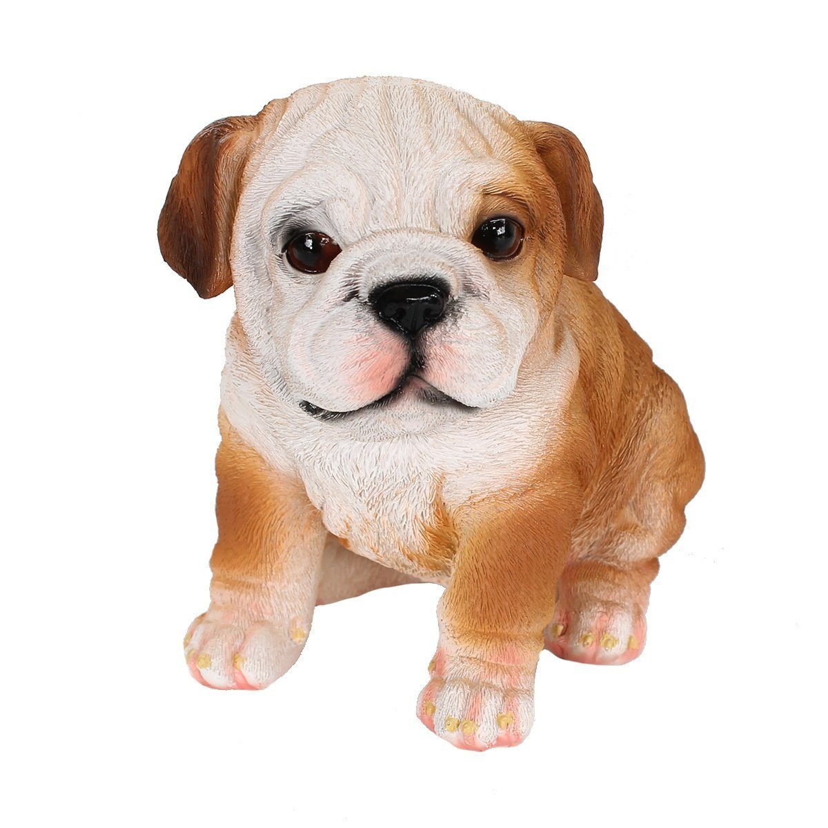 colourliving Tierfigur Hunde Figur Bulldogge Figur sitzend Hunde Deko lebensechte Hundefigur (1x sitzend), handbemalt, wetterfest, lebensecht wirkend