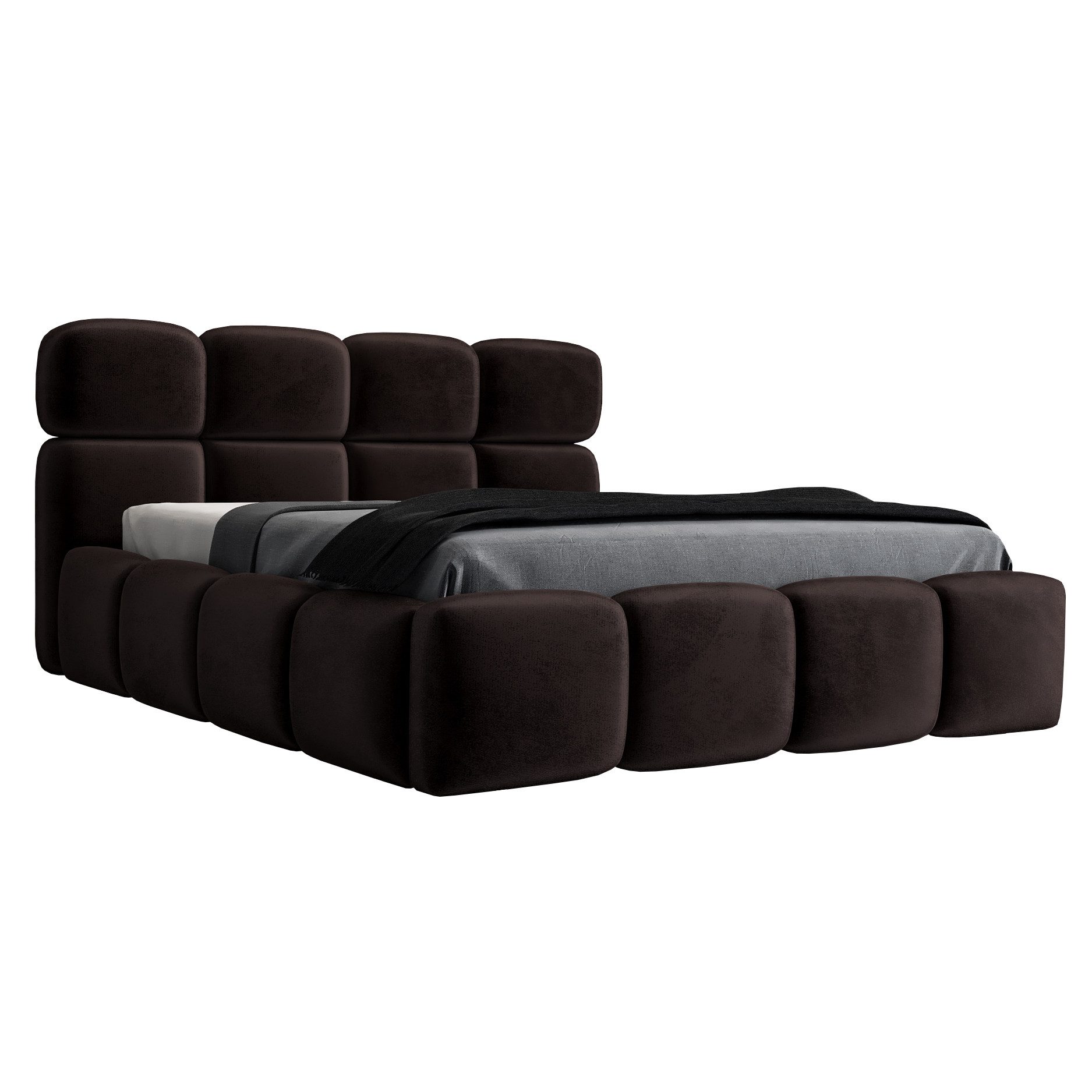 A&J MöbelLand GmbH Polsterbett MONAKO mit Matratze, Lattenrost und Bettkasten. (Bett mit Kopfteil. Matratze und Lattenrost Inclusive! …