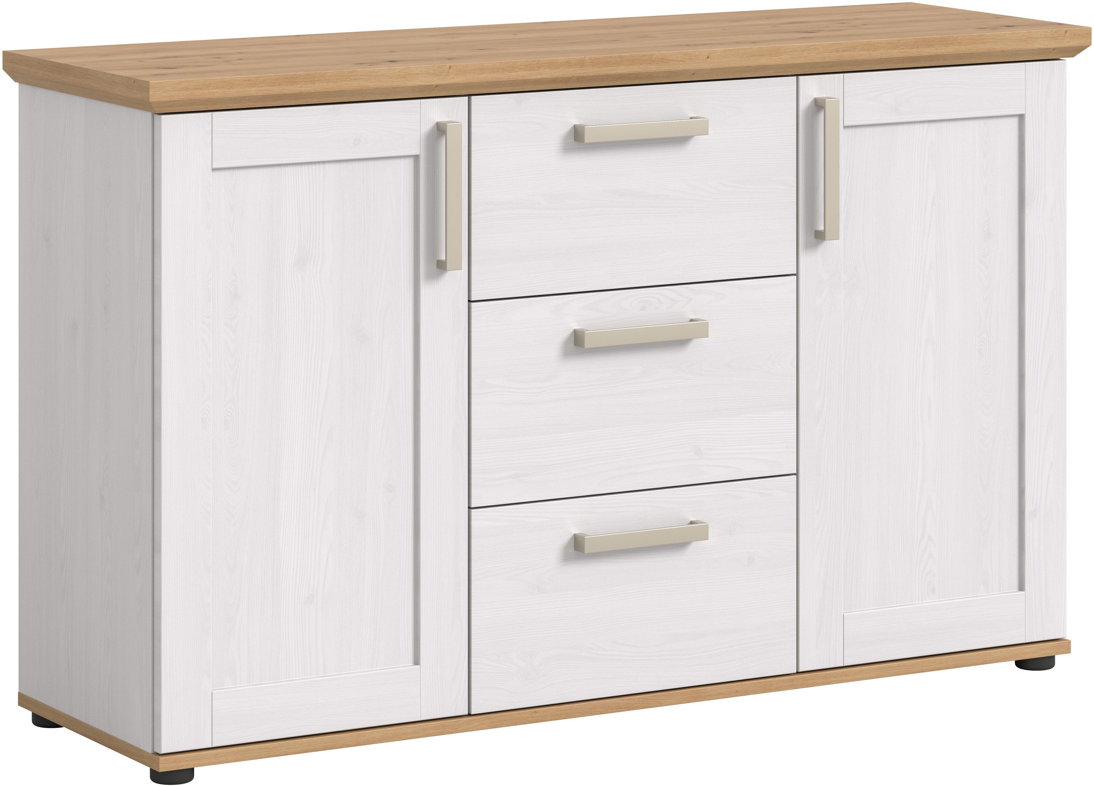 Home affaire Sideboard Cosenza, Cosenza Sideboard 129 cm, 2 Türen, 4 Fächer, Sideboard, Wohnzimmer