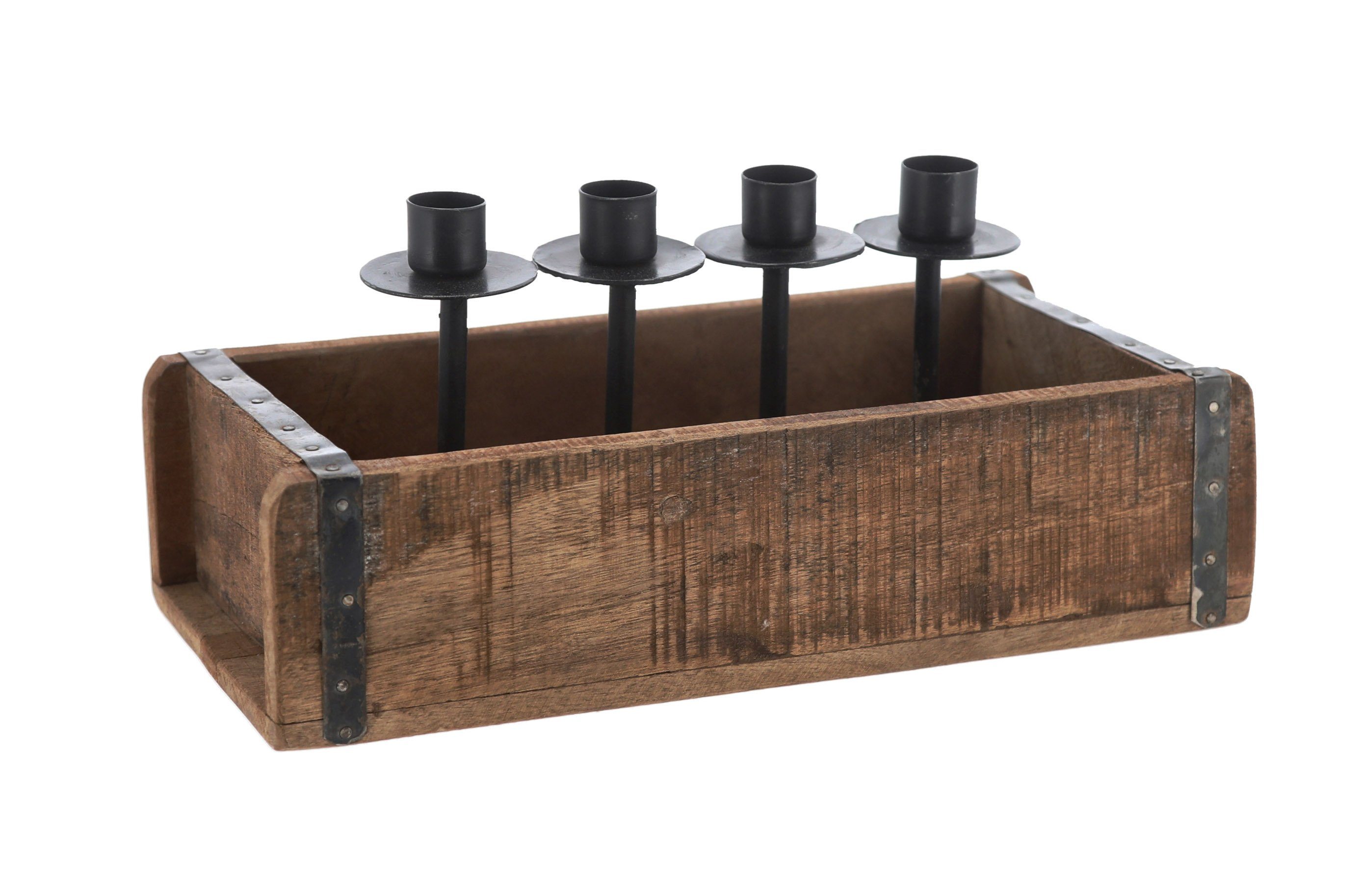 Spetebo Kerzenständer Ziegelform Adventsleuchter 30 cm für 4 Stabkerzen (pa günstig online kaufen