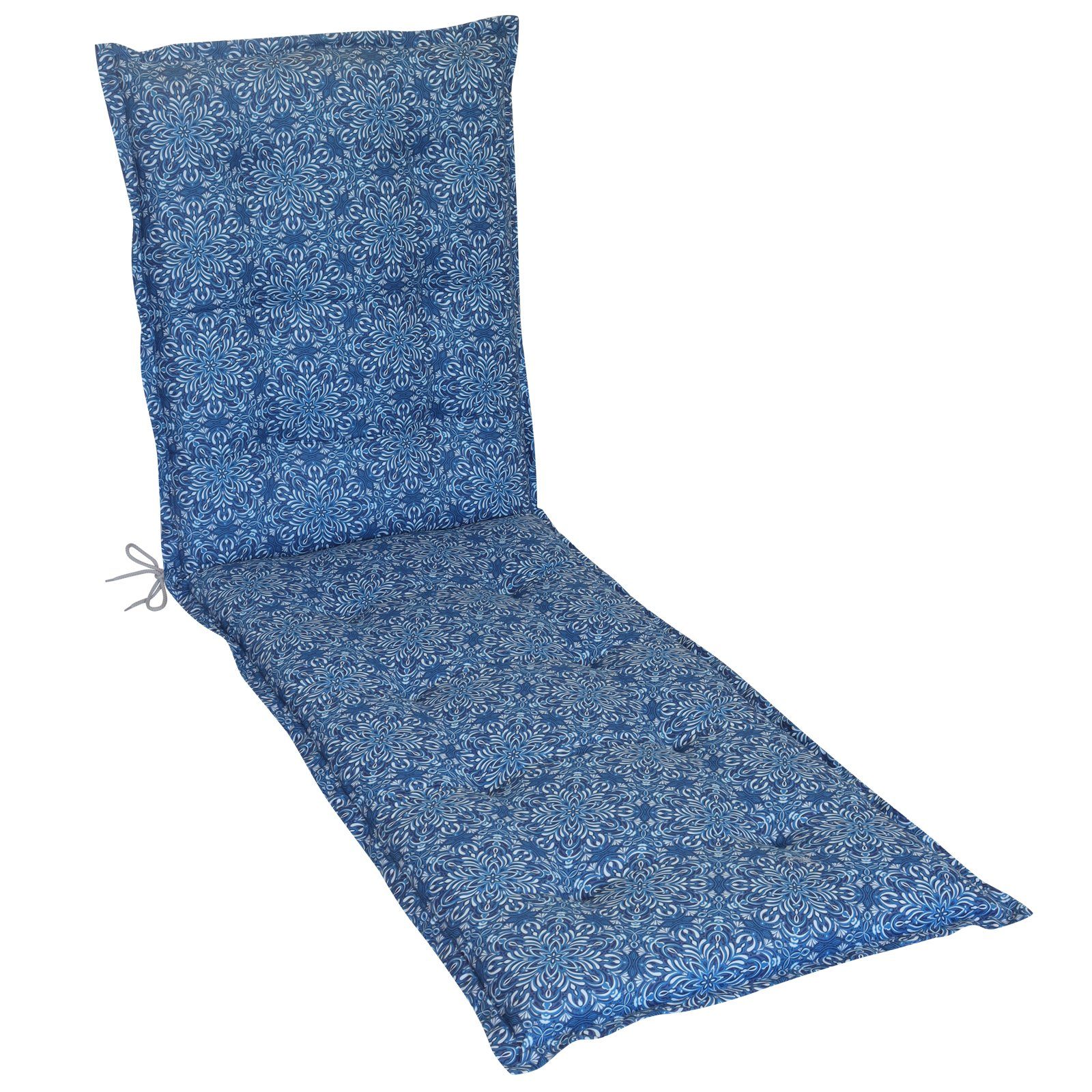 Herlag Liegenauflage Valeria Polsterauflage Sonnenliege 190x60x7,5cm, Mandala-Blau Muster
