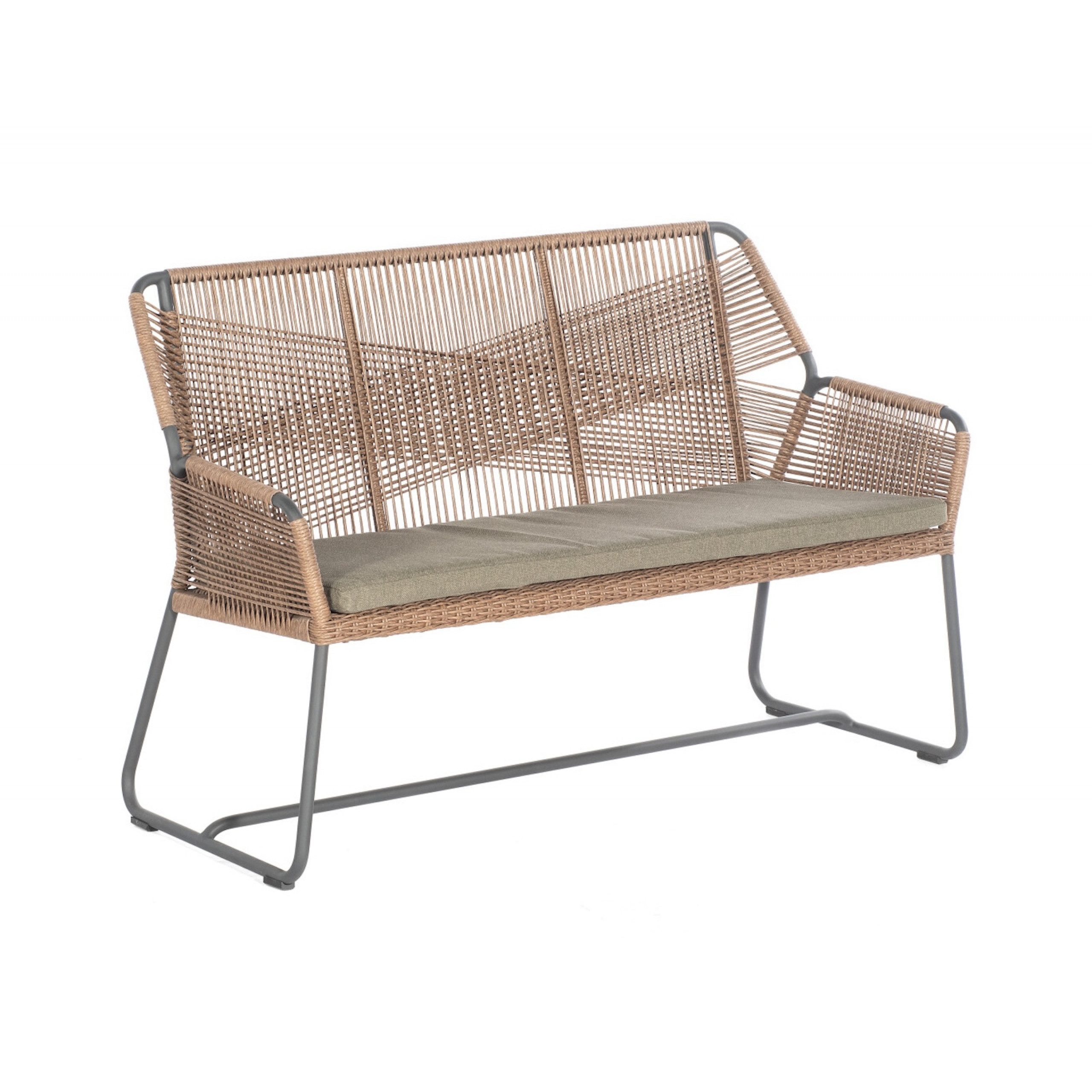 SonnenPartner Sitzbank Sonnenpartner Observer 2-Sitzer Gartenbank Alu/PE-Geflecht inklusive