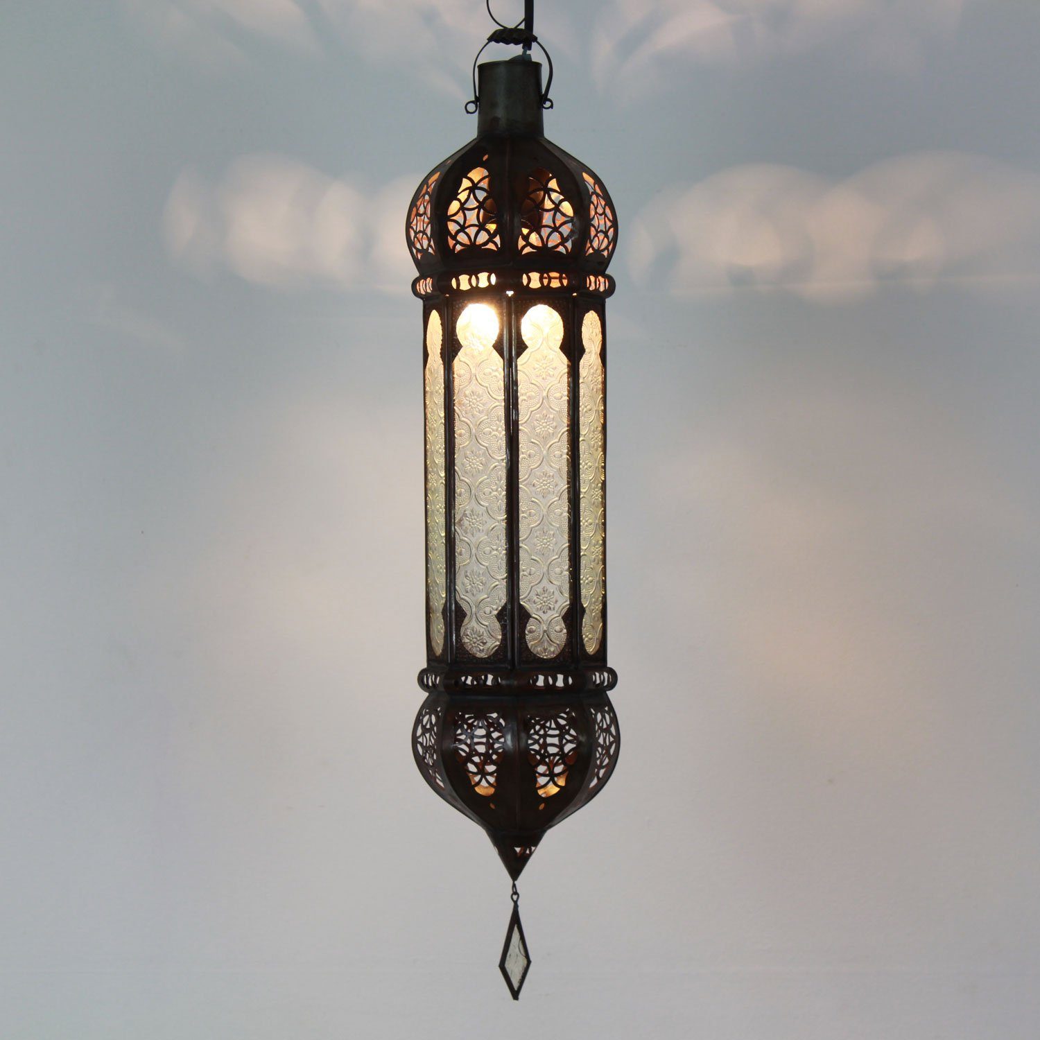 Casa Moro Deckenleuchte Marokkanische Lampe Dunya Weiß Höhe 58 cm, ohne Leuchtmittel, ohne Elektrozubehör, L1251
