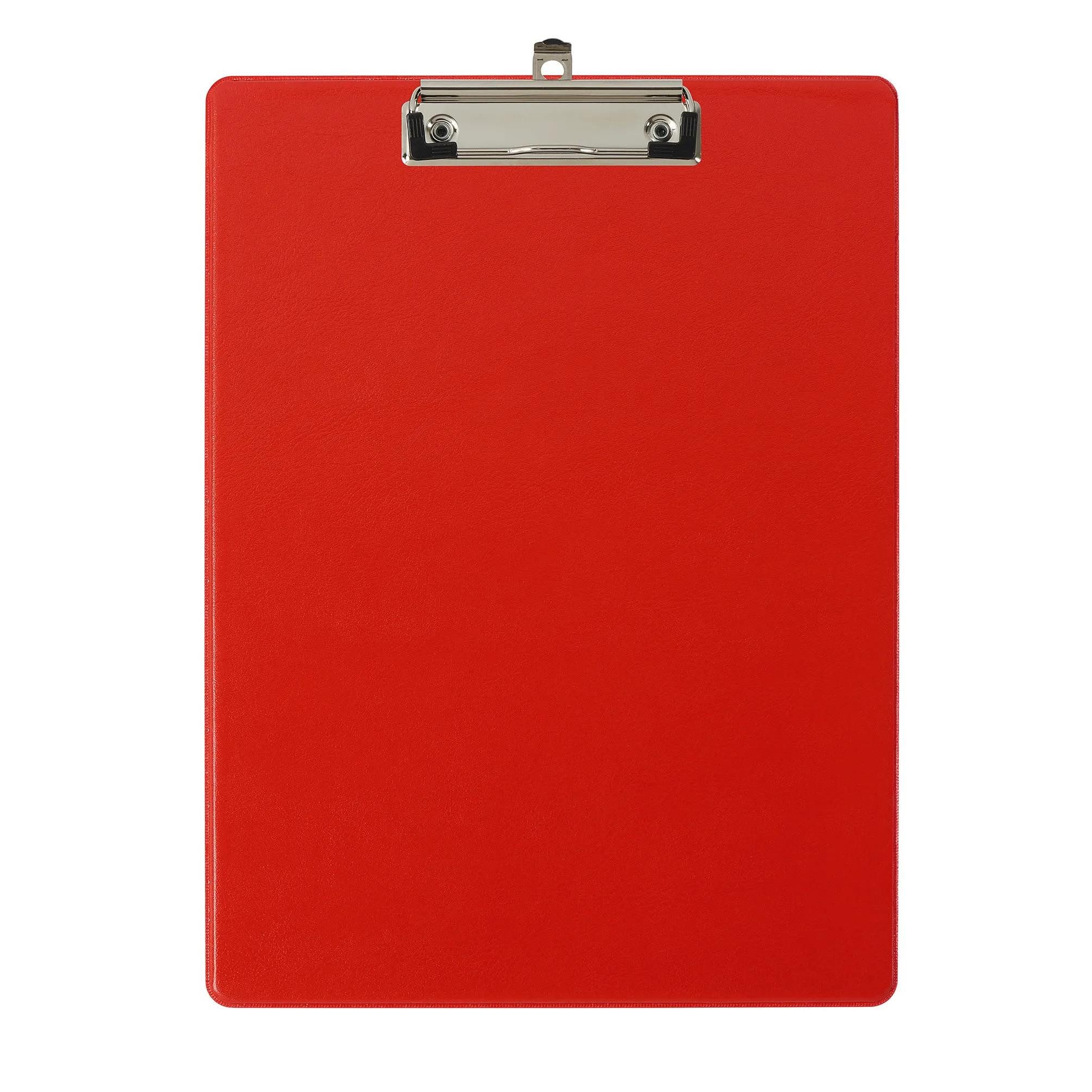 Klemmtafel 10x Klemmbrett mit Hülle - Format 23x32cm für A4 - Rot - 19295E
