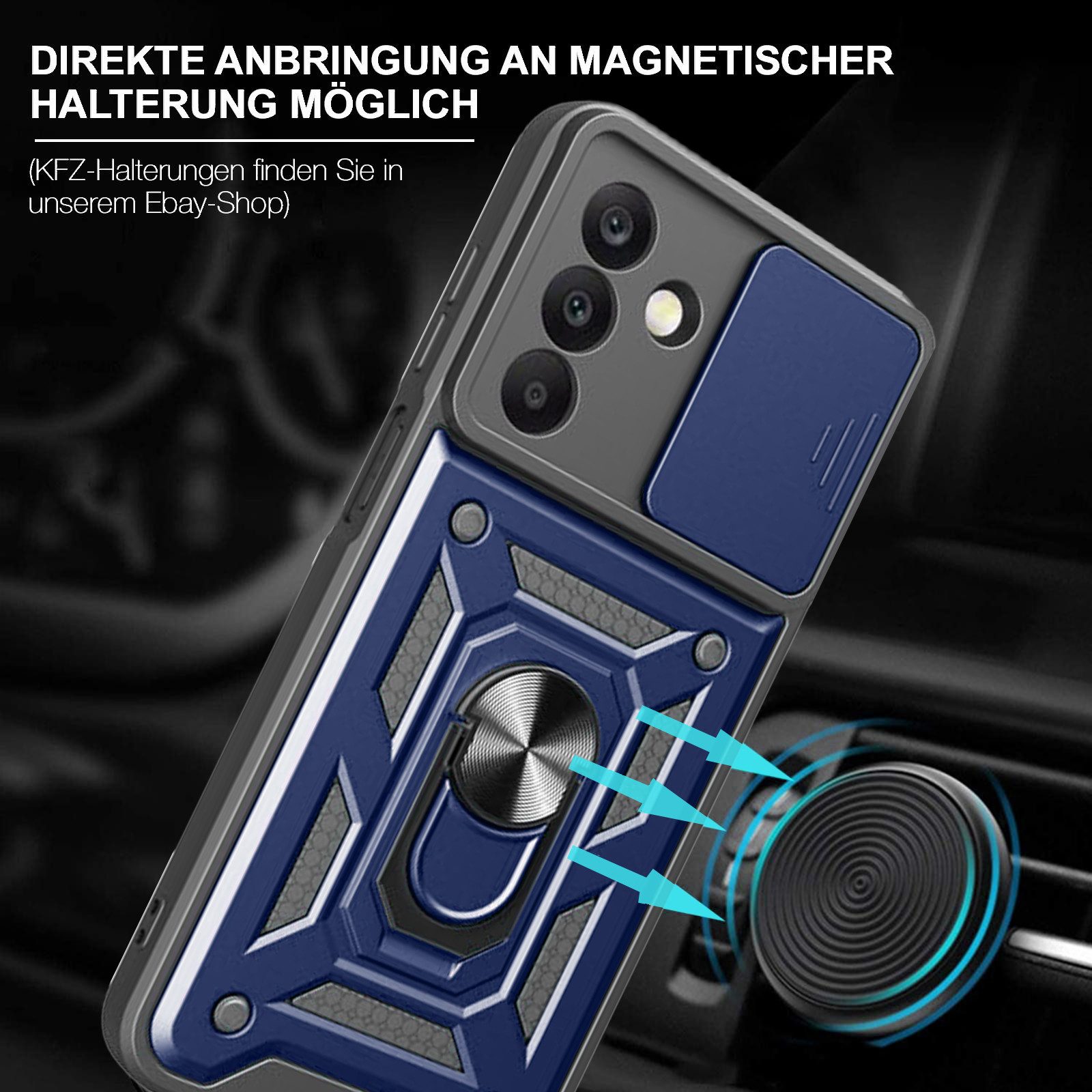 betterfon Handyhülle Panzer Hülle für Samsung Galaxy A26 Outdoor Case mit Kameraschutz, Outdoorhülle mit Ringhalter Smartstand und Silikonkern – Bild 4 von 5