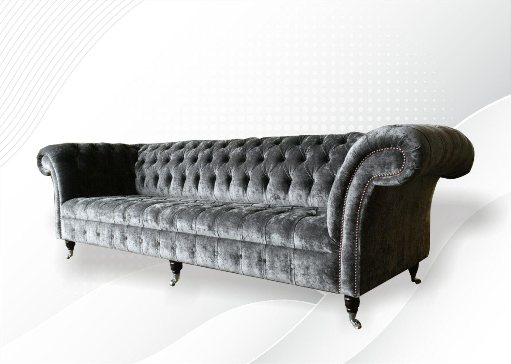 Sofa 4er JVmoebel Design Polster Zimmer Couch Dreisitzer Möbel Sofas Chesterfield-Sofa, Moderner