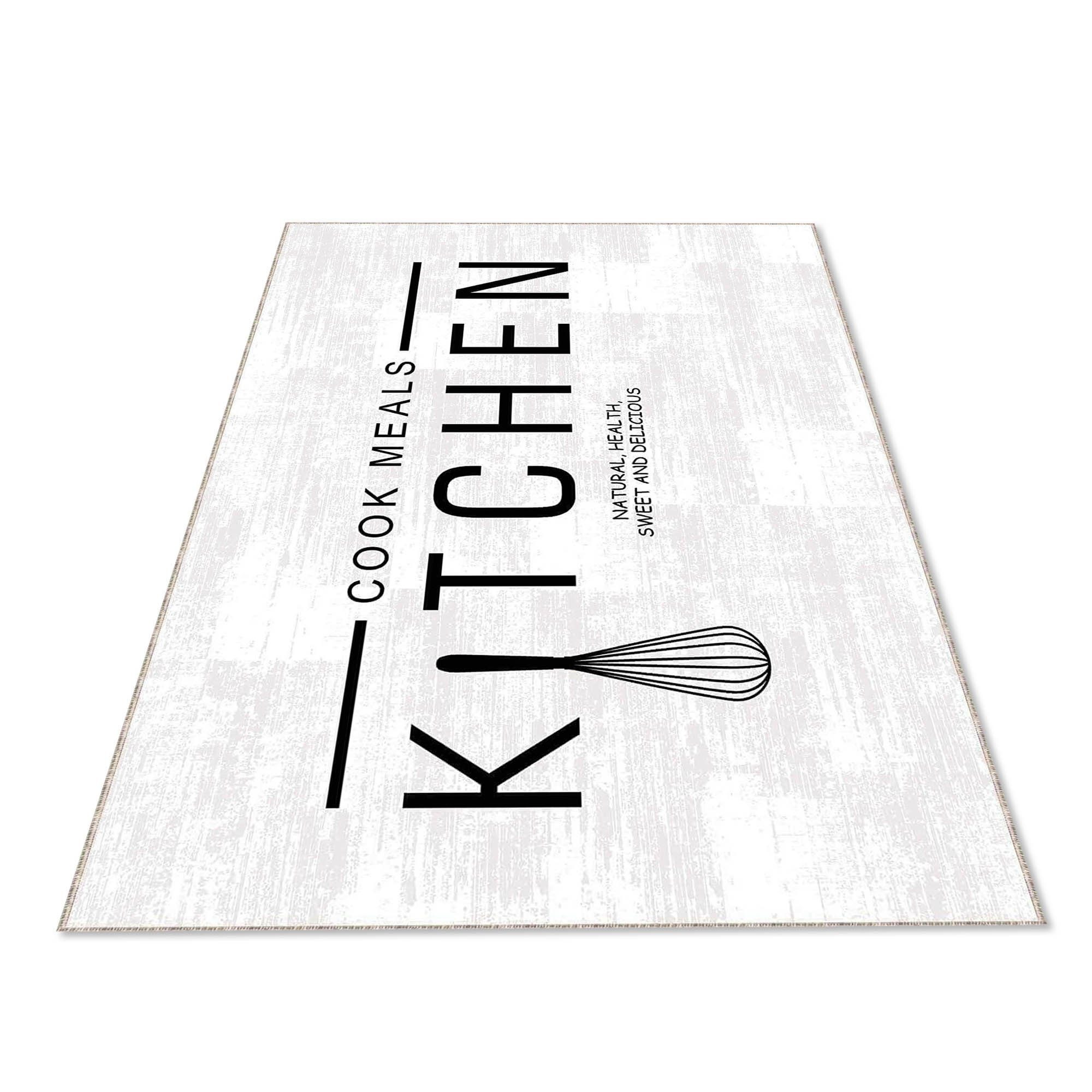 mm, Praktisch, Teppich Meals Jungengel Universell Weiß Cook Küchenläufer Waschbar 6 Kitchen einsetzbar, & Höhe: Fußbodenheizungsgeeignet Küchenmatte Textilien,