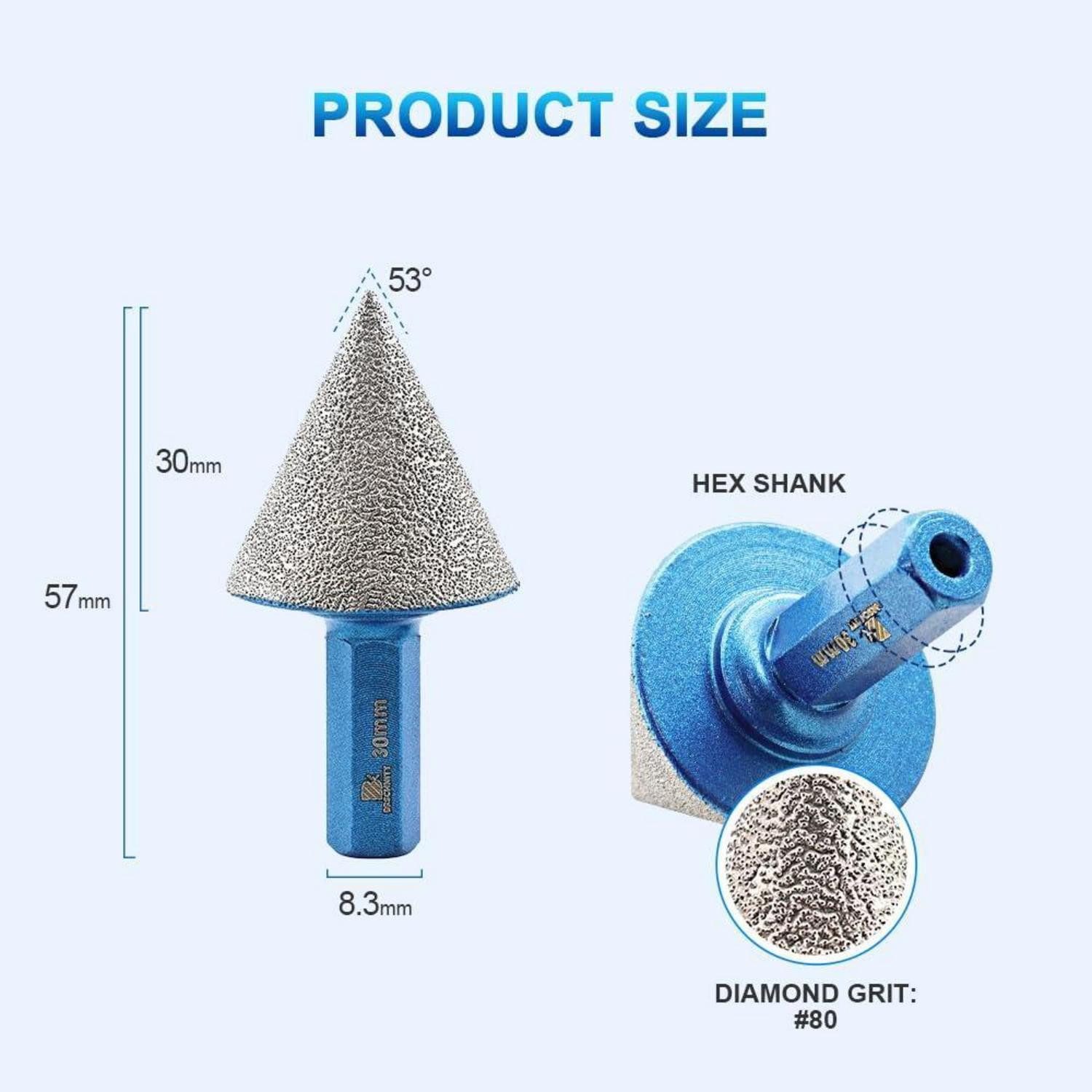 LuxusKollektion Fräsbohrer Diamantfräser 30mm Löcher Porzellan Keramik Fliesen 2 30mm Hex Shank