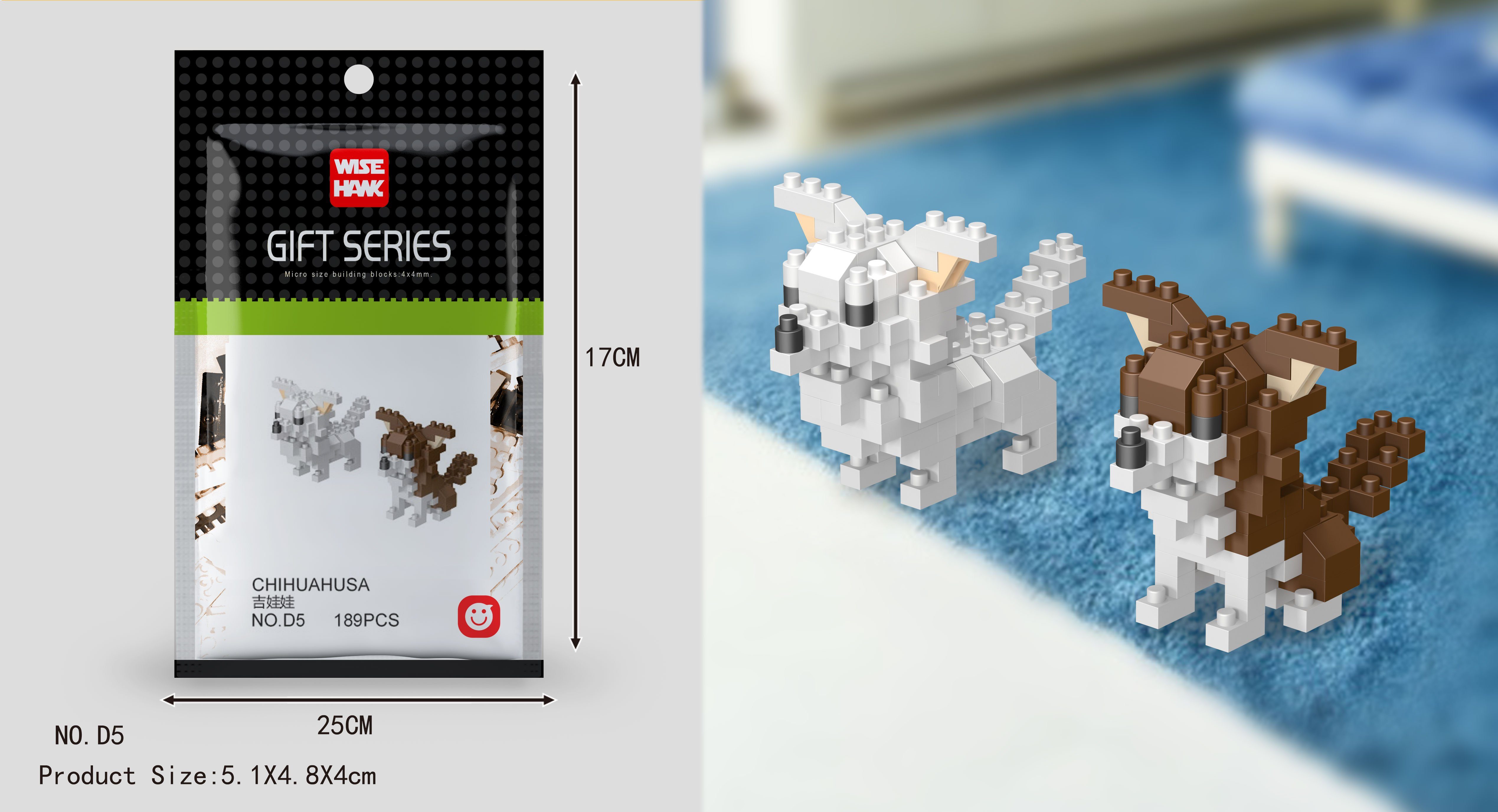 Tinisu Chihuahua Hunde Figuren Bausteine Modell LNO Micro-Bricks Konstruktions-Spielset