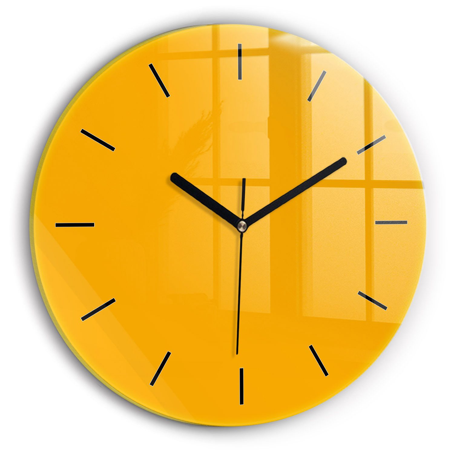 Tulup Wanduhr Glasrunde Uhr Moderne Glaswanduhr 30 cm Uhr aus gehärtetem Glas