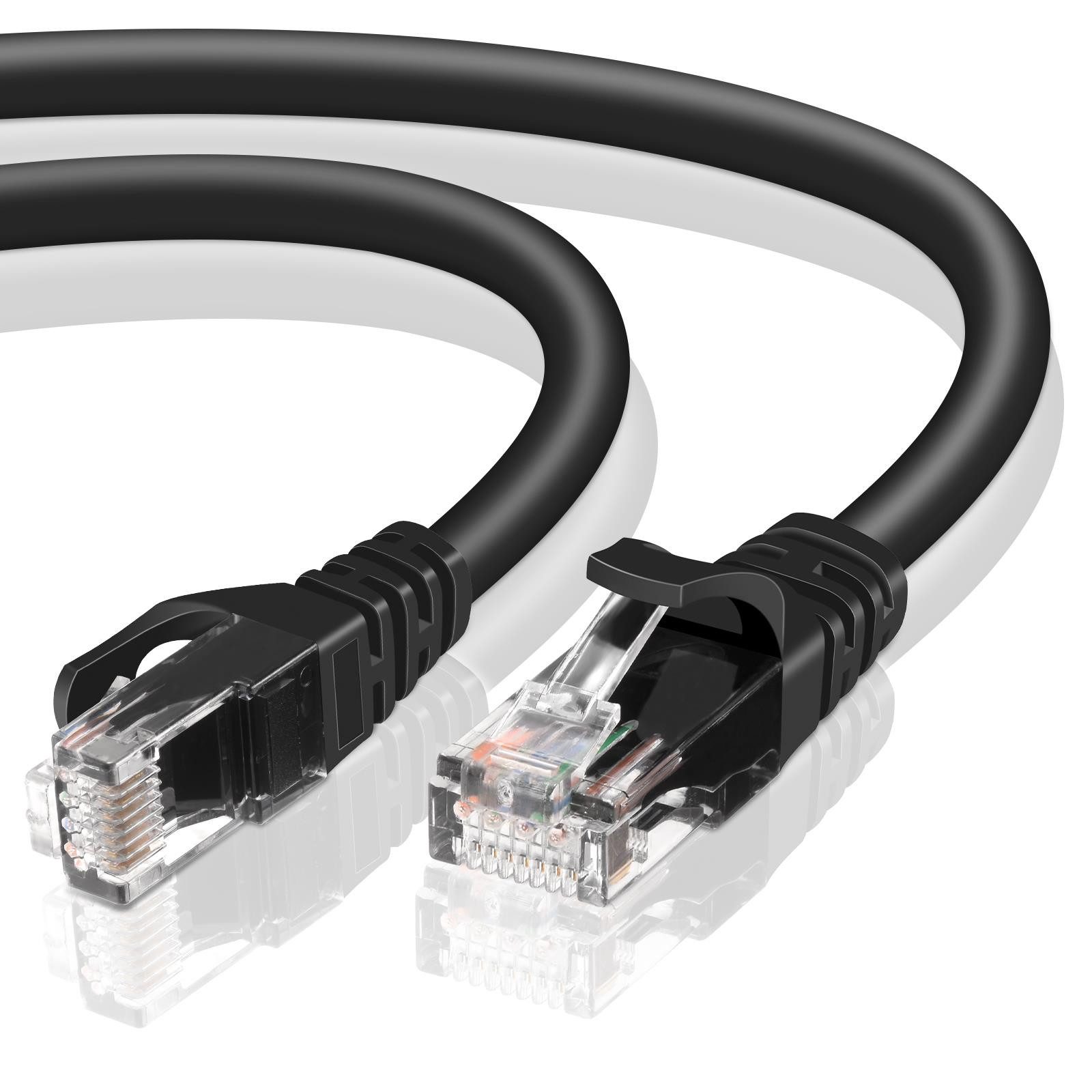 VERCO Cat 6 Netzwerkkabel rundes LAN-Kabel, RJ-45 (Ethernet), (25 cm), 10 / 100 / 1000 Mbits Geschwindigkeit bis 1 Gbits UTP Patchkabel