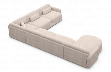 Sofa Dreams Wohnlandschaft Stoff Polstersofa Luxus Couch Stoffsofa Valencia XXL, Loungesofa