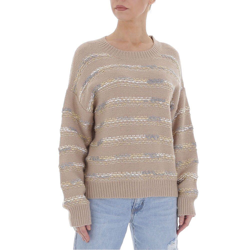 Ital-Design Strickpullover Damen Freizeit Glitzer Gestreift günstig online kaufen