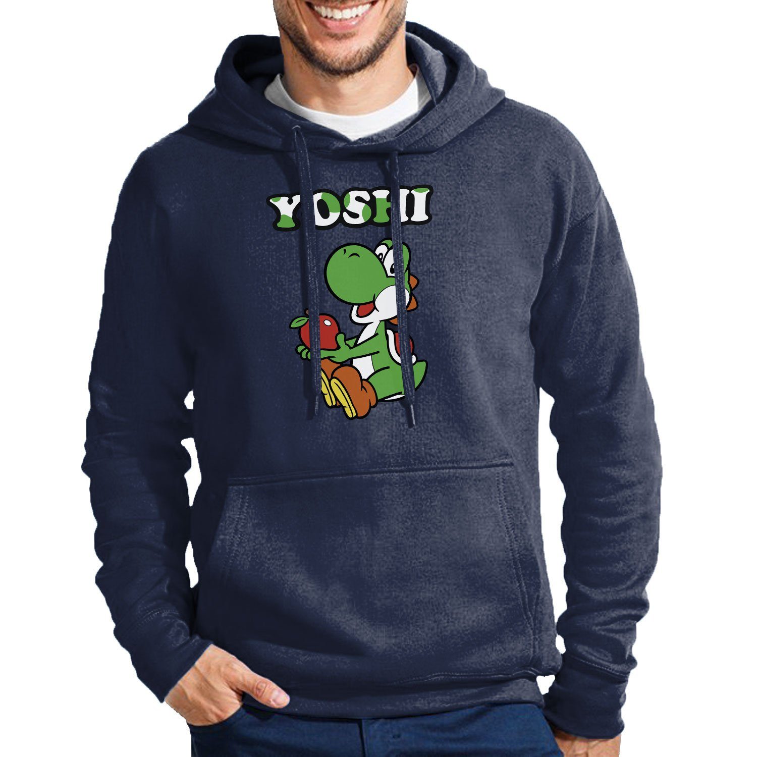 Yoshi Gaming & Navyblau Peack Kapuze Mit Mario Luigi Blondie Brownie Hoodie Herren Spiel Nintendo