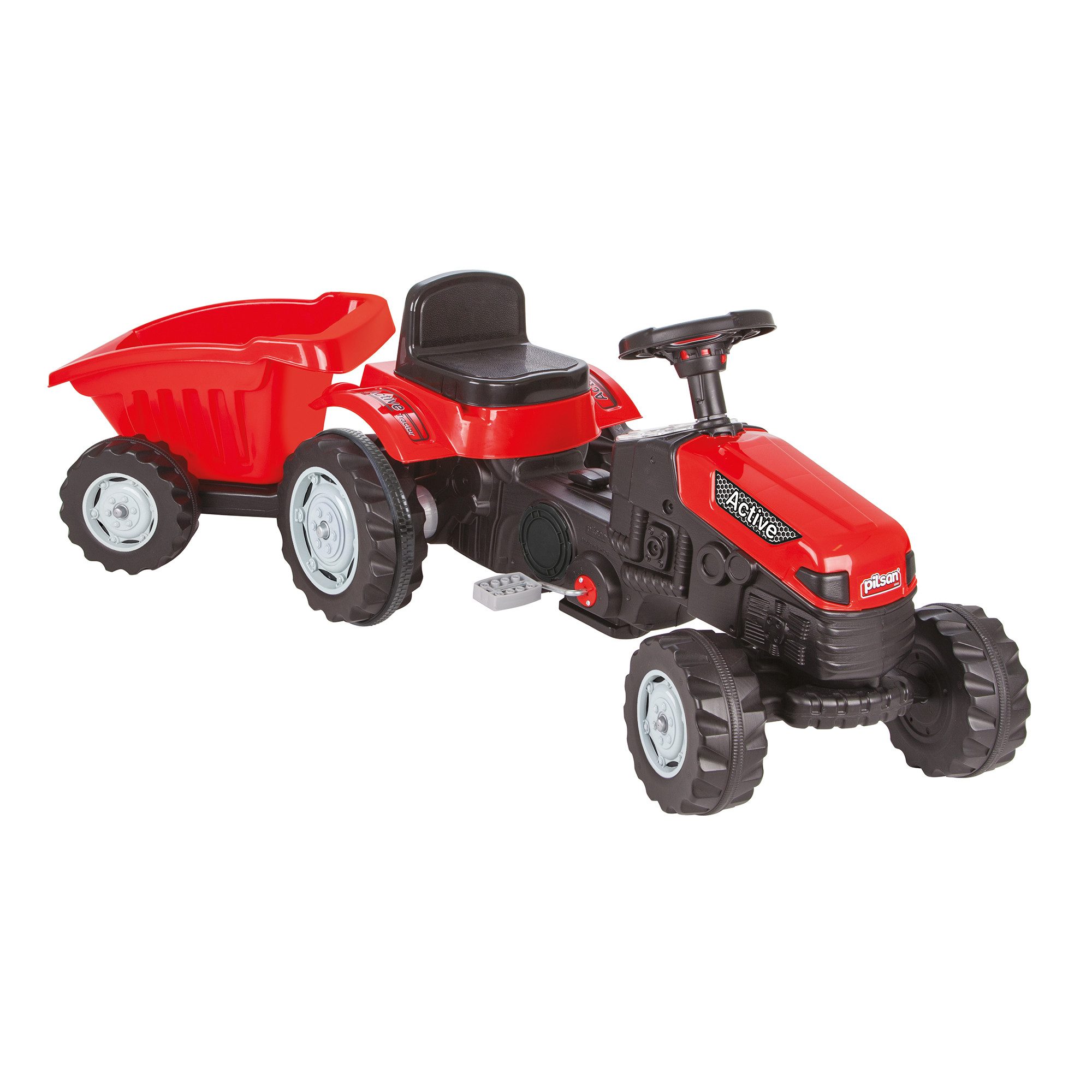 Lemodo Trettraktor Kindertraktor mit Anhänger, Trettraktor ab 3 Jahre