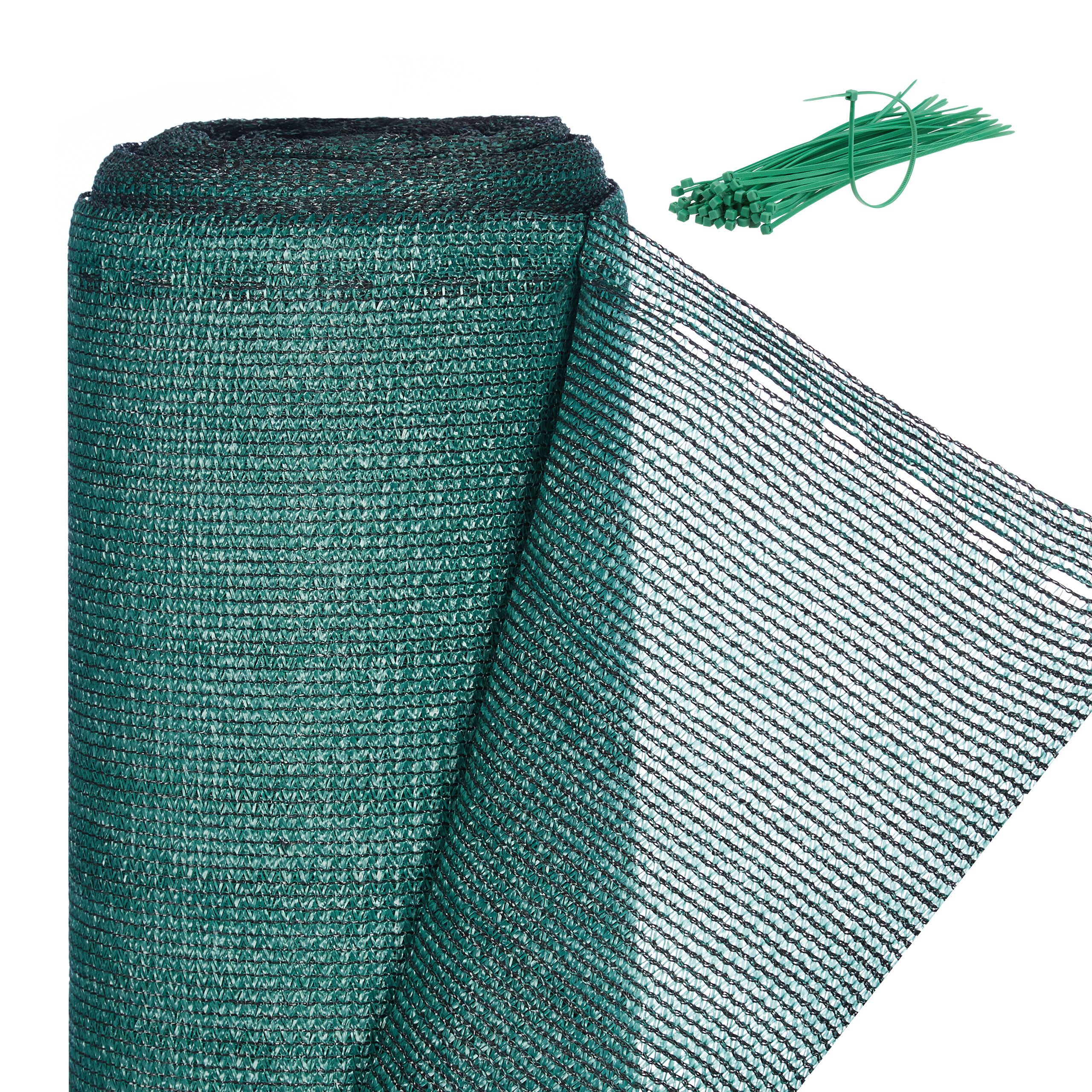 relaxdays Blende Zaunblende grün 1,5m, Zubehör für Gartenzaun und Balkongeländer, 1,5 x 6 Meter