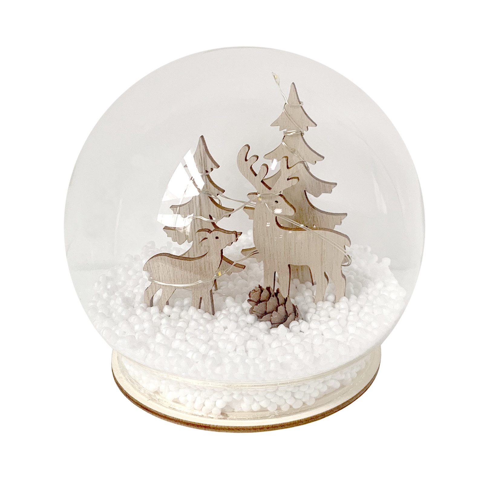 HTI-Living Schneekugel Schneekugel Rehe mit LED-Beleuchtung (Stück, 1 St., 1 Schneekugel, ohne Batterien), Weihnachtsdeko batteriebetrieben